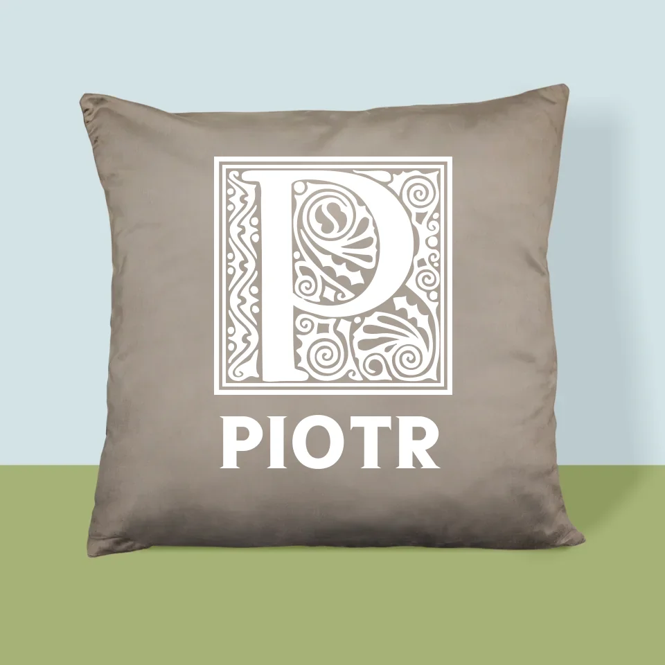 Monogram: Monogram Imię - Poduszka z Nadrukiem