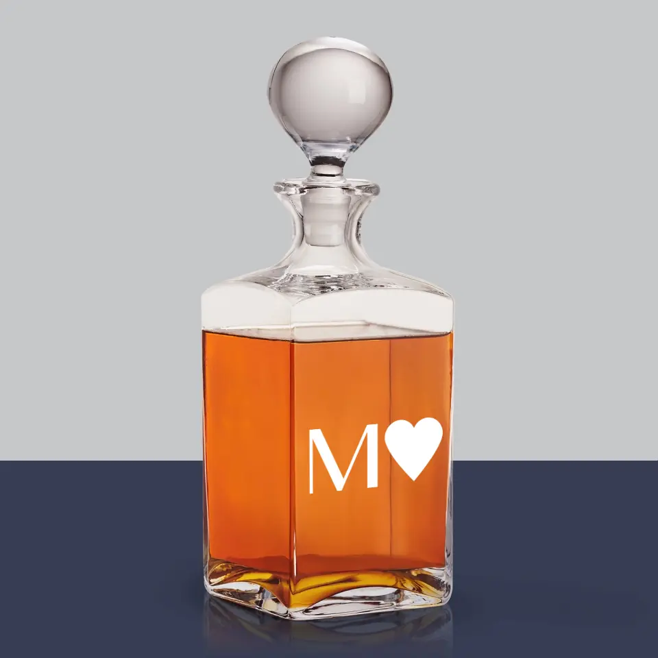 Monogram: Monogram Serce - Karafka Do Whisky z Grawerem