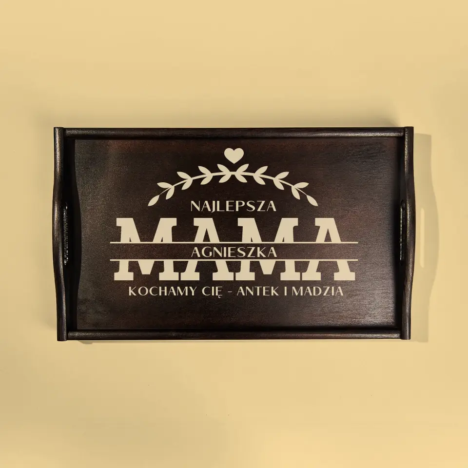 Monogram: Najlepsza Mama Podpis - Taca Śniadaniowa - Image 2