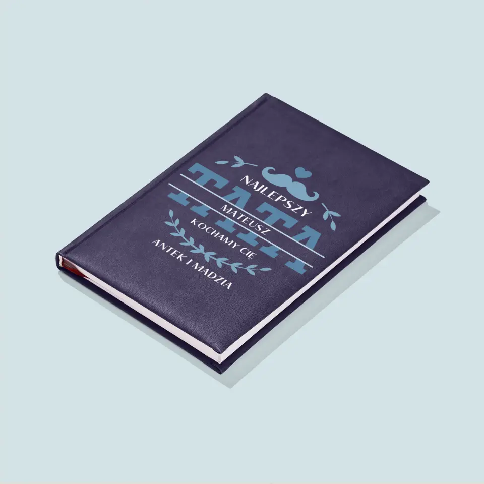 Monogram: Najlepszy Tata Podpis - Notes Książkowy z Nadrukiem - Image 4