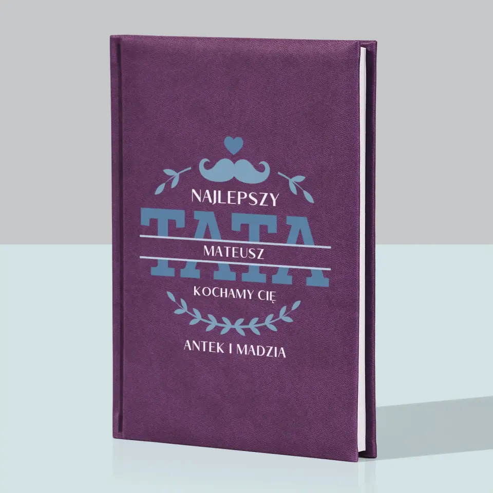 Monogram: Najlepszy Tata Podpis - Notes Książkowy z Nadrukiem - Image 5