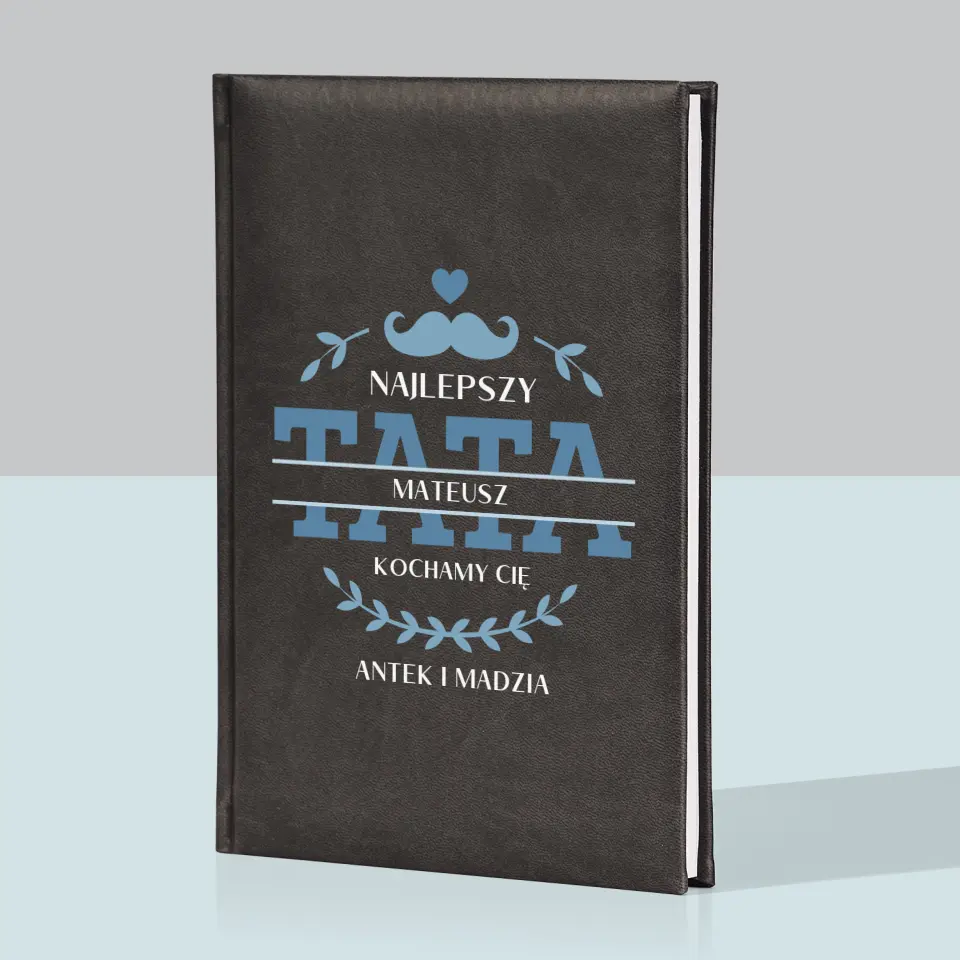 Monogram: Najlepszy Tata Podpis - Notes Książkowy z Nadrukiem - Image 6