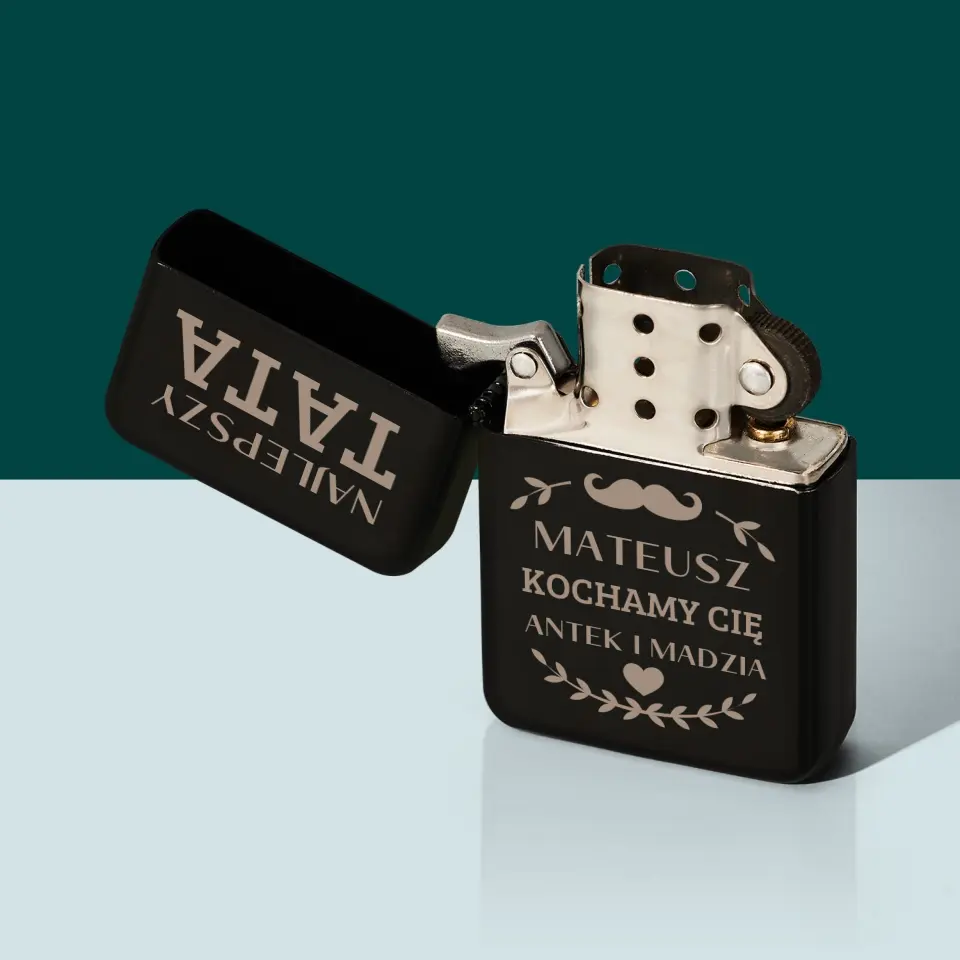 Monogram: Najlepszy Tata Podpis - Zapalniczka z Grawerem - Image 4
