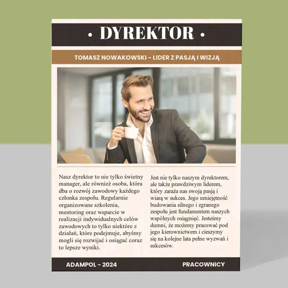 Okładka Magazynu: Dyrektor - Wydruk Na Drewnie - Image 3
