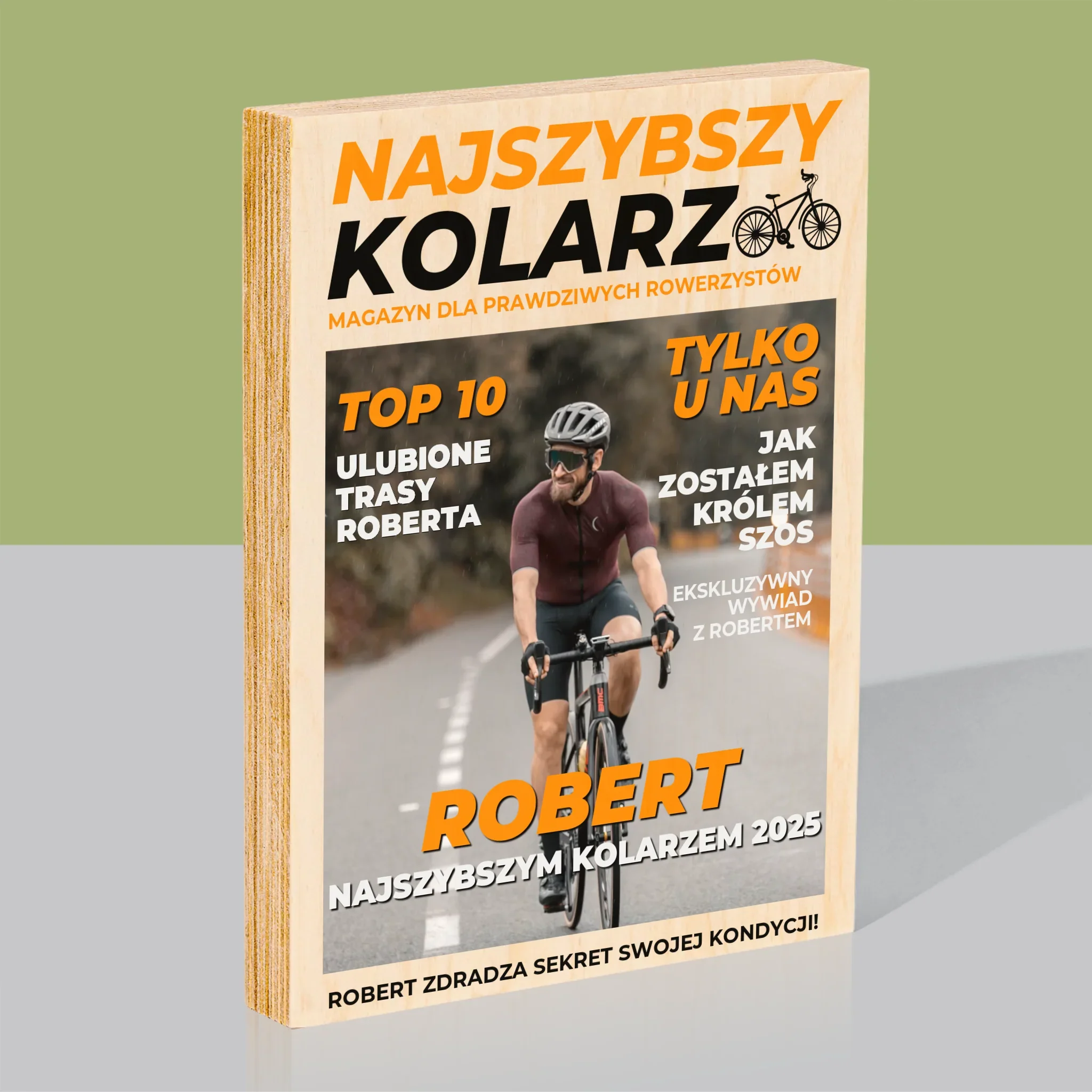 Okładka Magazynu: Najszybszy Kolarz - Wydruk Na Drewnie
