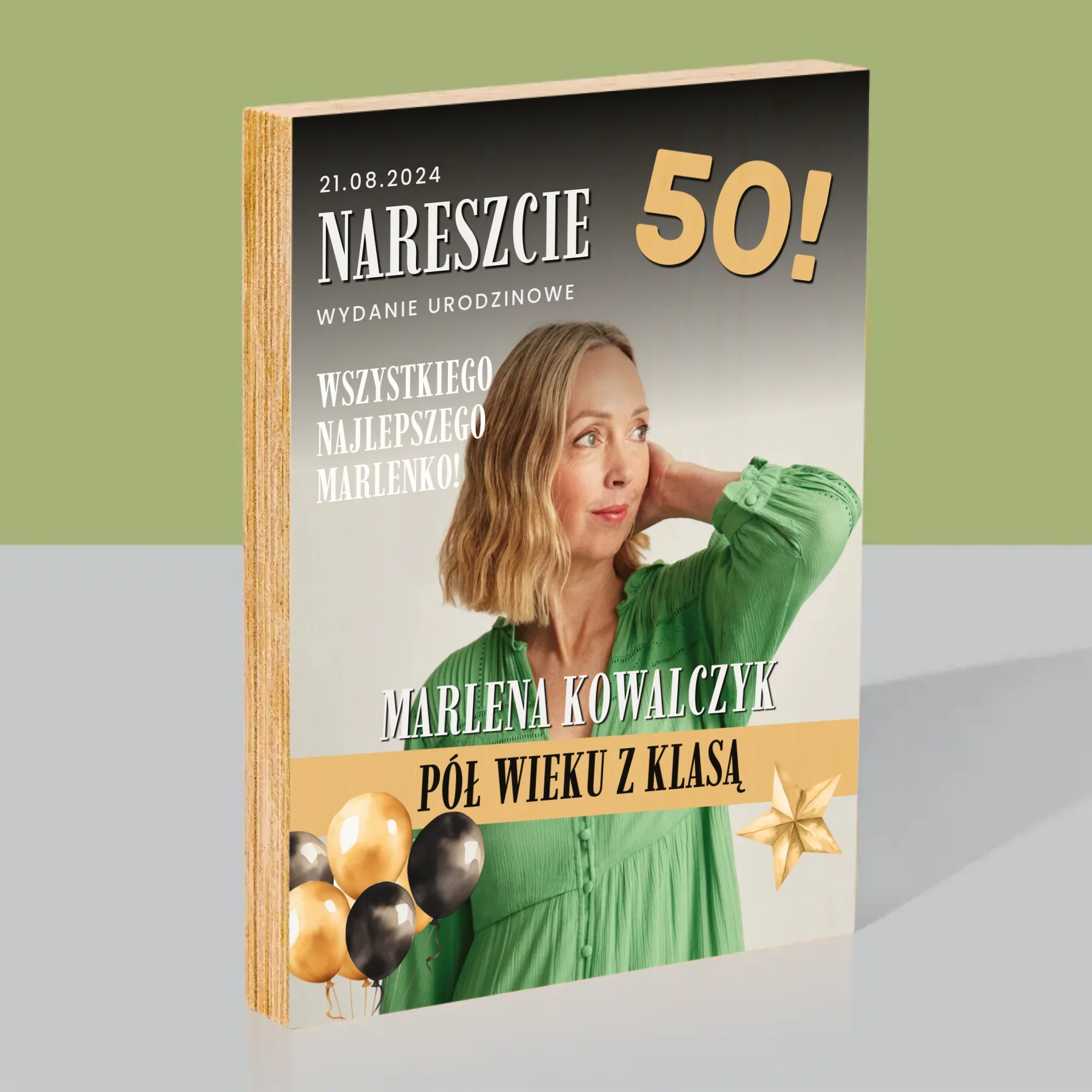 Okładka Magazynu: Nareszcie 50 - Wydruk Na Drewnie