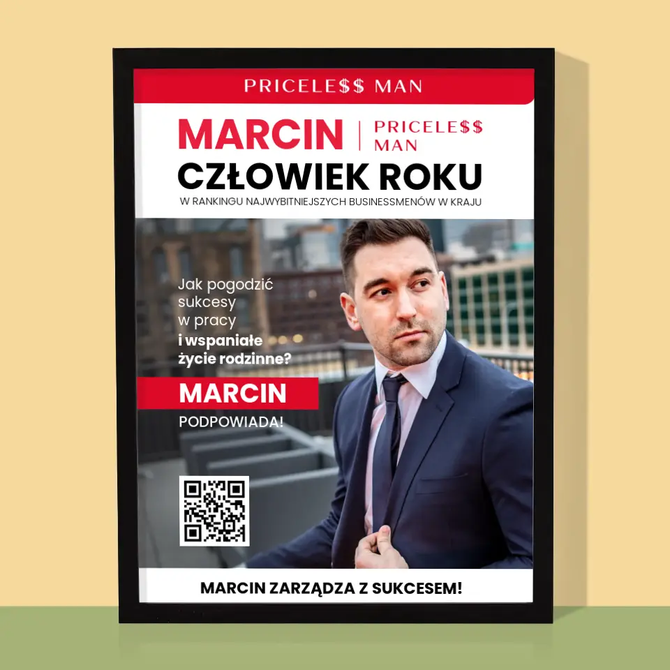 Okładka Magazynu: Priceless Man - Wydruk Obramowany - Image 5