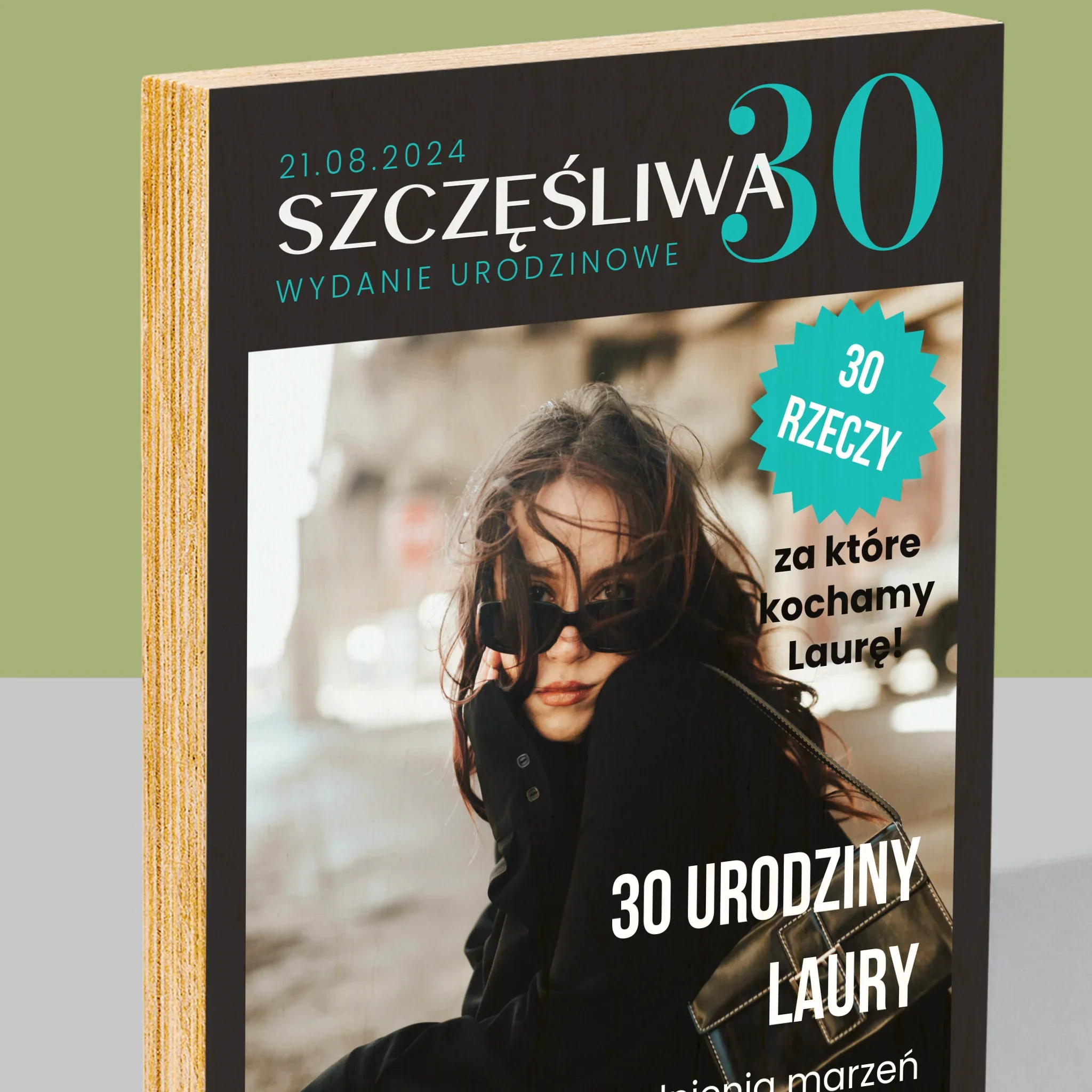 Okładka Magazynu: Szczęśliwa 30 - Wydruk Na Drewnie - Image 2