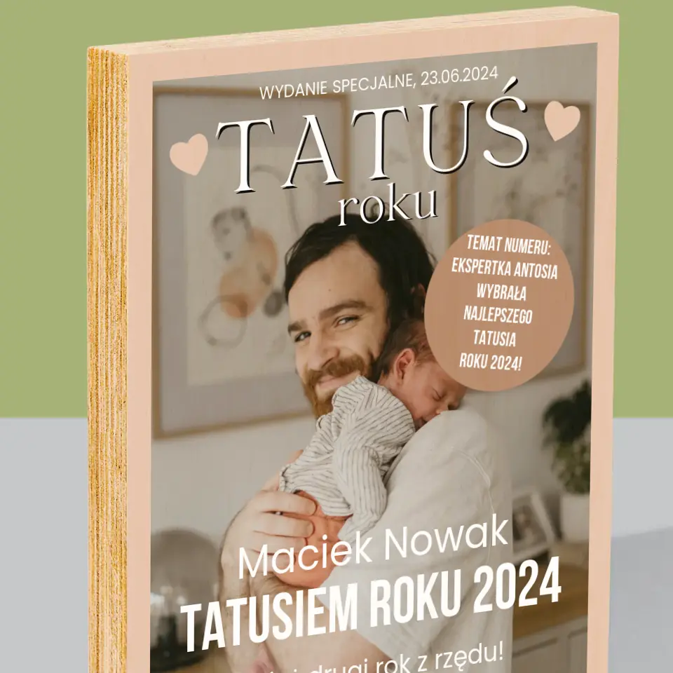 Okładka Magazynu: Tatuś Roku - Wydruk Na Drewnie - Image 2