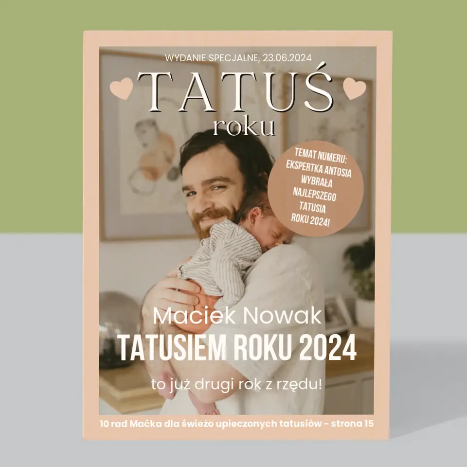 Okładka Magazynu: Tatuś Roku - Wydruk Na Drewnie - Image 3