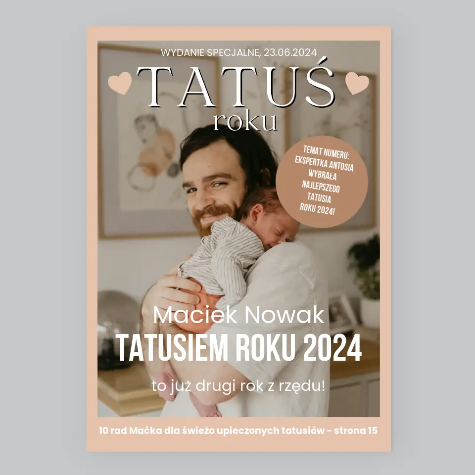 Okładka Magazynu: Tatuś Roku - Wydruk Obramowany