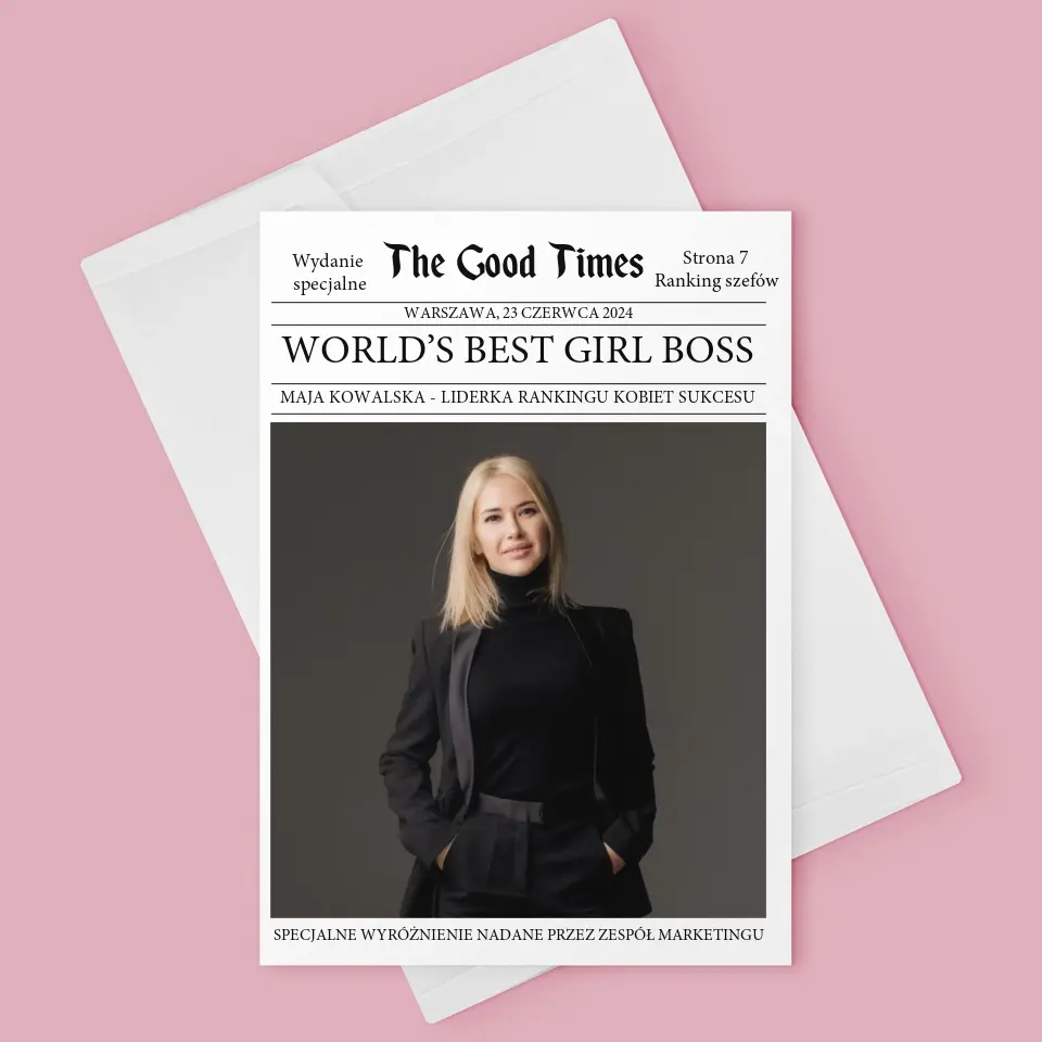 Okładka Magazynu: World’S Best Girl Boss - Kartka z Życzeniami - Image 3