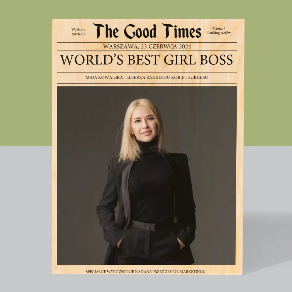 Okładka Magazynu: World’S Best Girl Boss - Wydruk Na Drewnie - Image 3