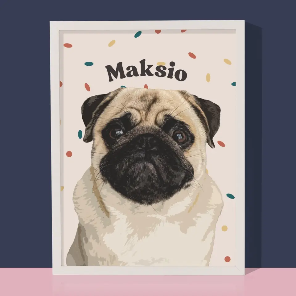 Portret Zwierzaka: Mops - Wydruk ze Zdjęciem Zwierzaka - Image 4