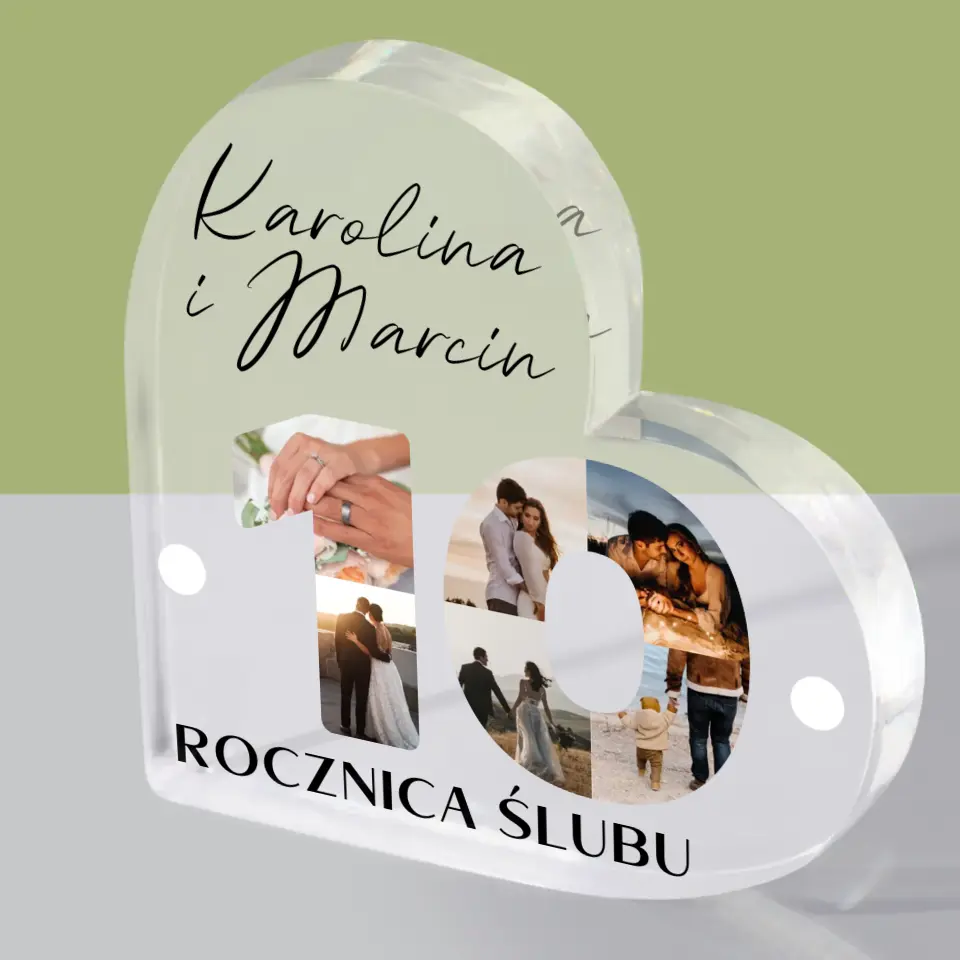 Słowo Ze Zdjęć: 10 Rocznica Ślubu - Blok Akrylowy Serce - Image 2