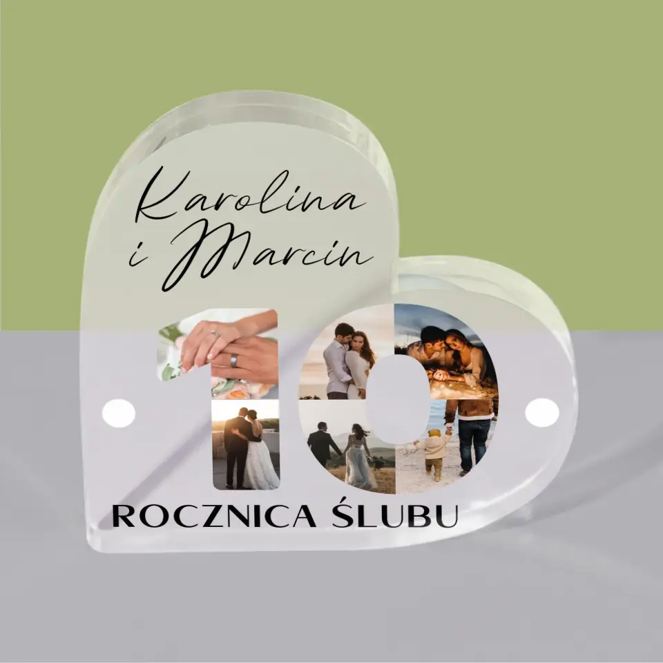 Słowo Ze Zdjęć: 10 Rocznica Ślubu - Blok Akrylowy Serce - Image 4