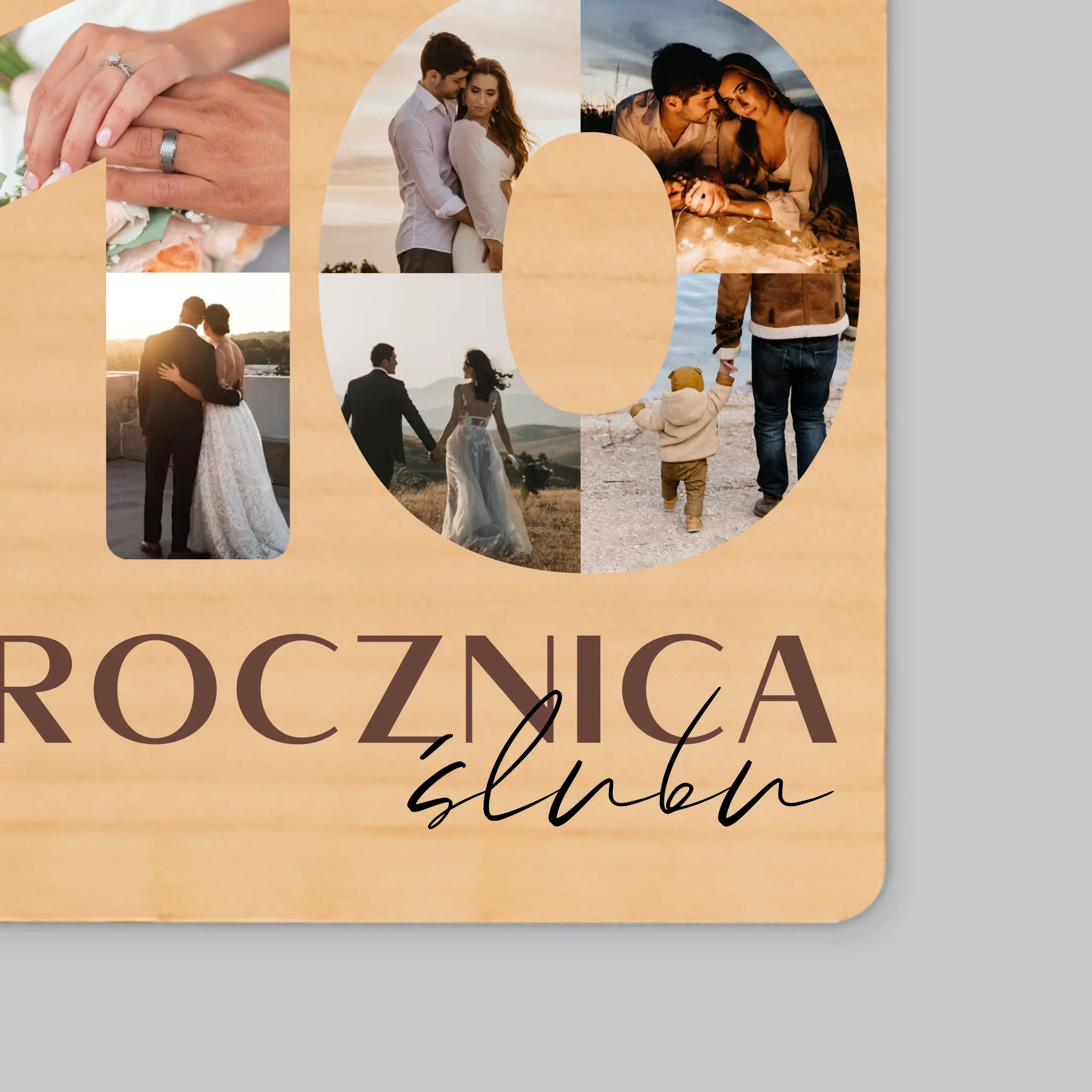 Słowo Ze Zdjęć: 10 Rocznica Ślubu - Magnes Drewniany - Image 2