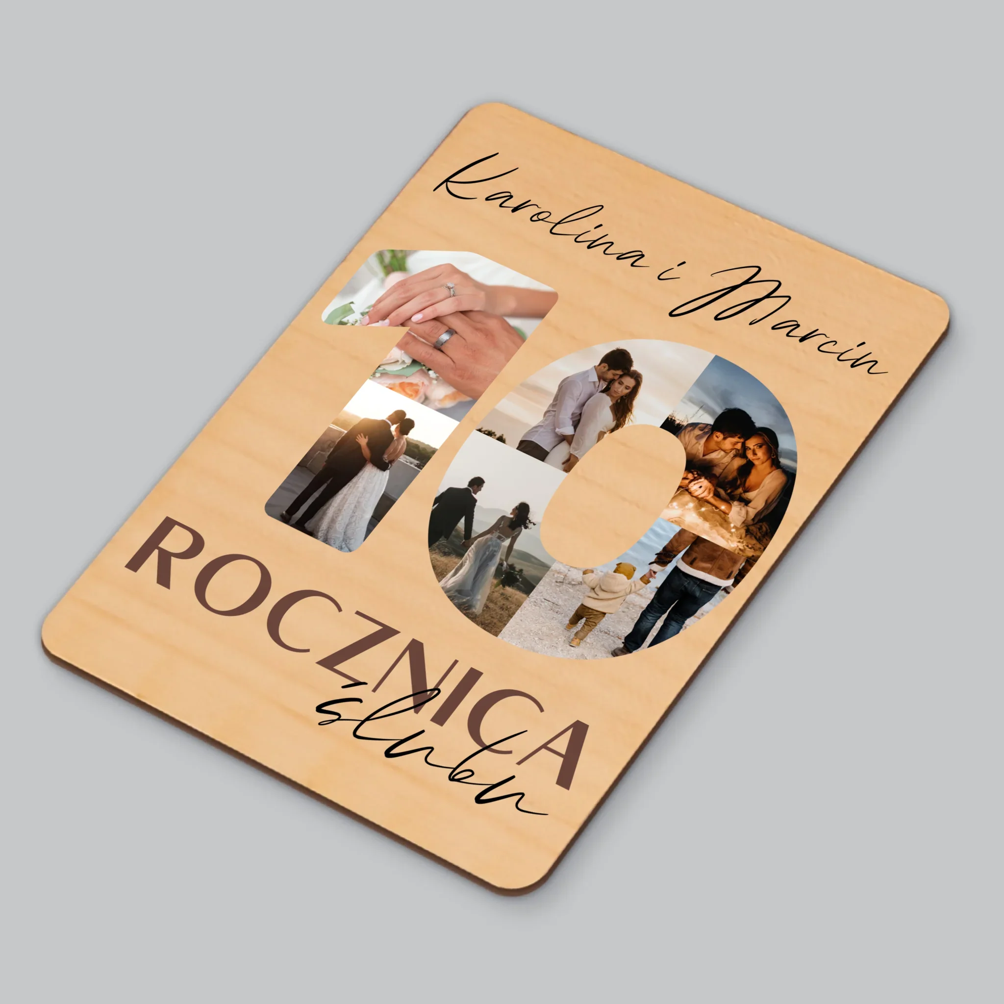 Słowo Ze Zdjęć: 10 Rocznica Ślubu - Magnes Drewniany - Image 3
