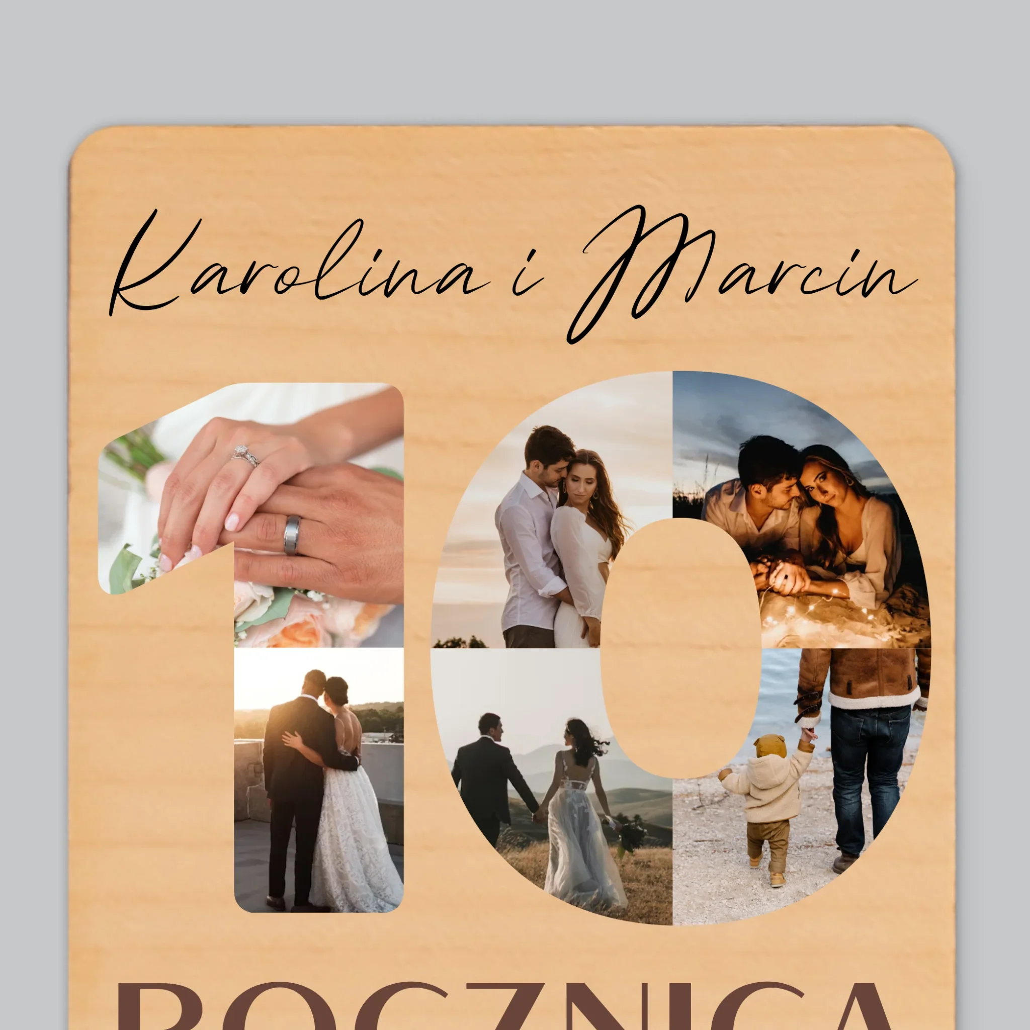Słowo Ze Zdjęć: 10 Rocznica Ślubu - Magnes Drewniany - Image 4