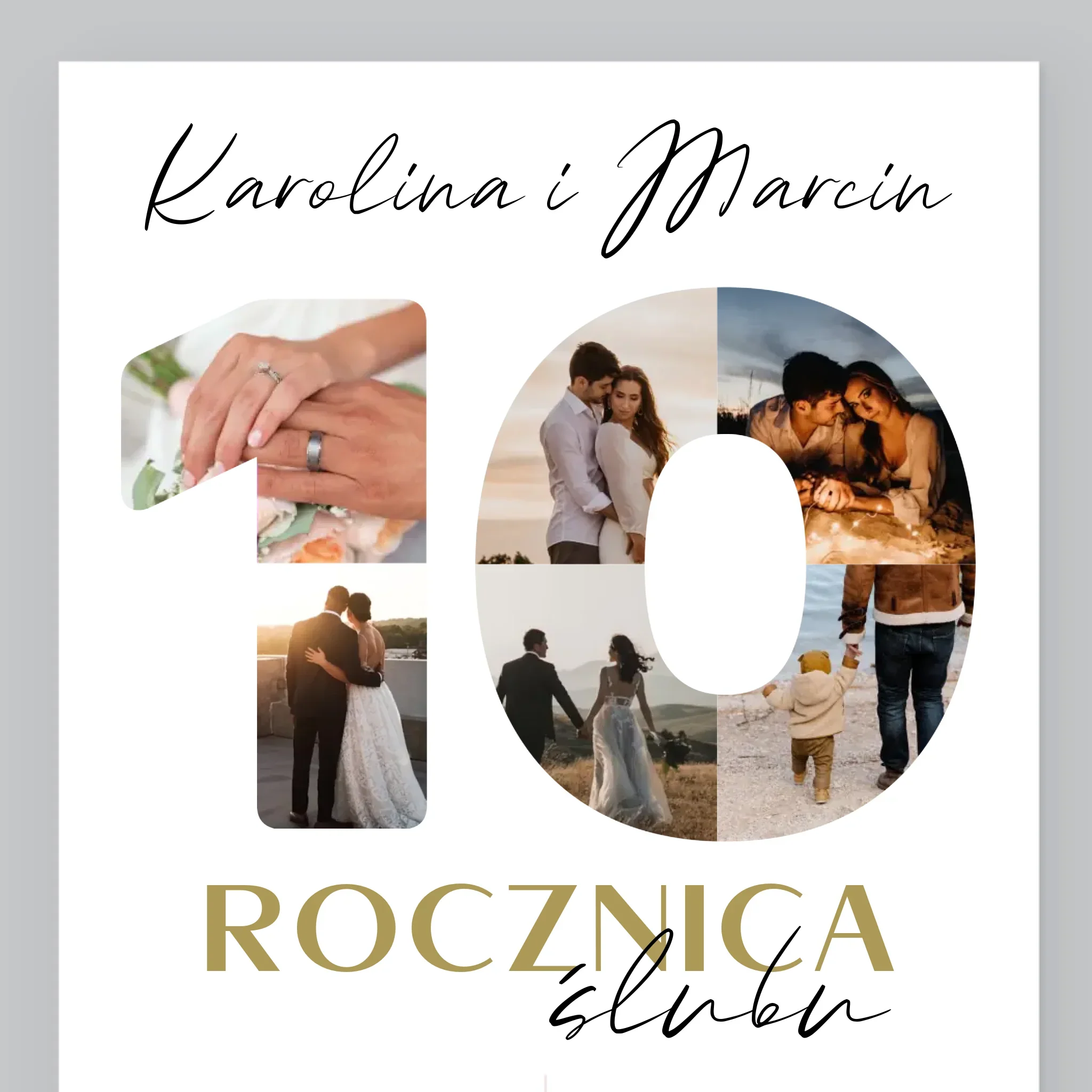 Słowo Ze Zdjęć: 10 Rocznica Ślubu - Wydruk Obramowany - Image 2