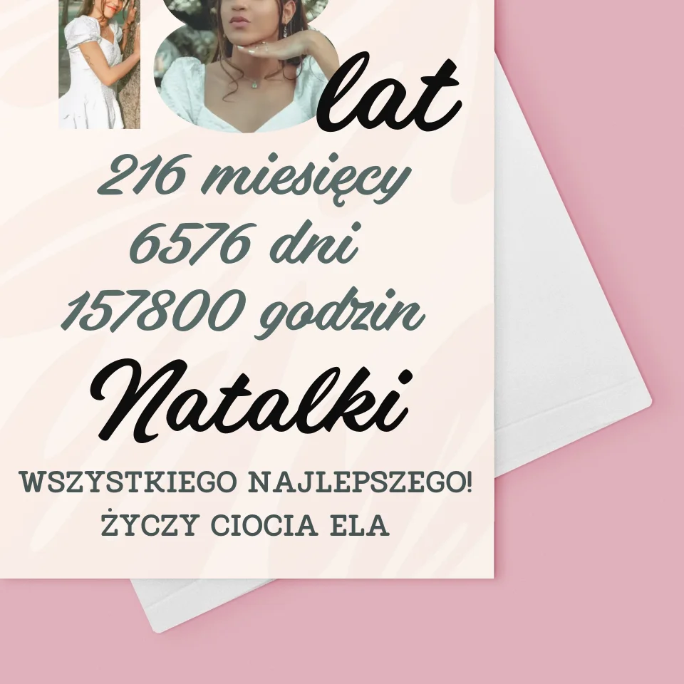 Słowo ze zdjęć: 18 Lat Odliczanie - Kartka z Życzeniami - Image 4
