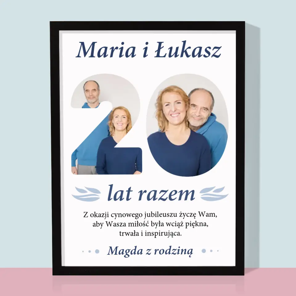 Słowo Ze Zdjęć: 20 Lat Razem - Wydruk Obramowany - Image 5