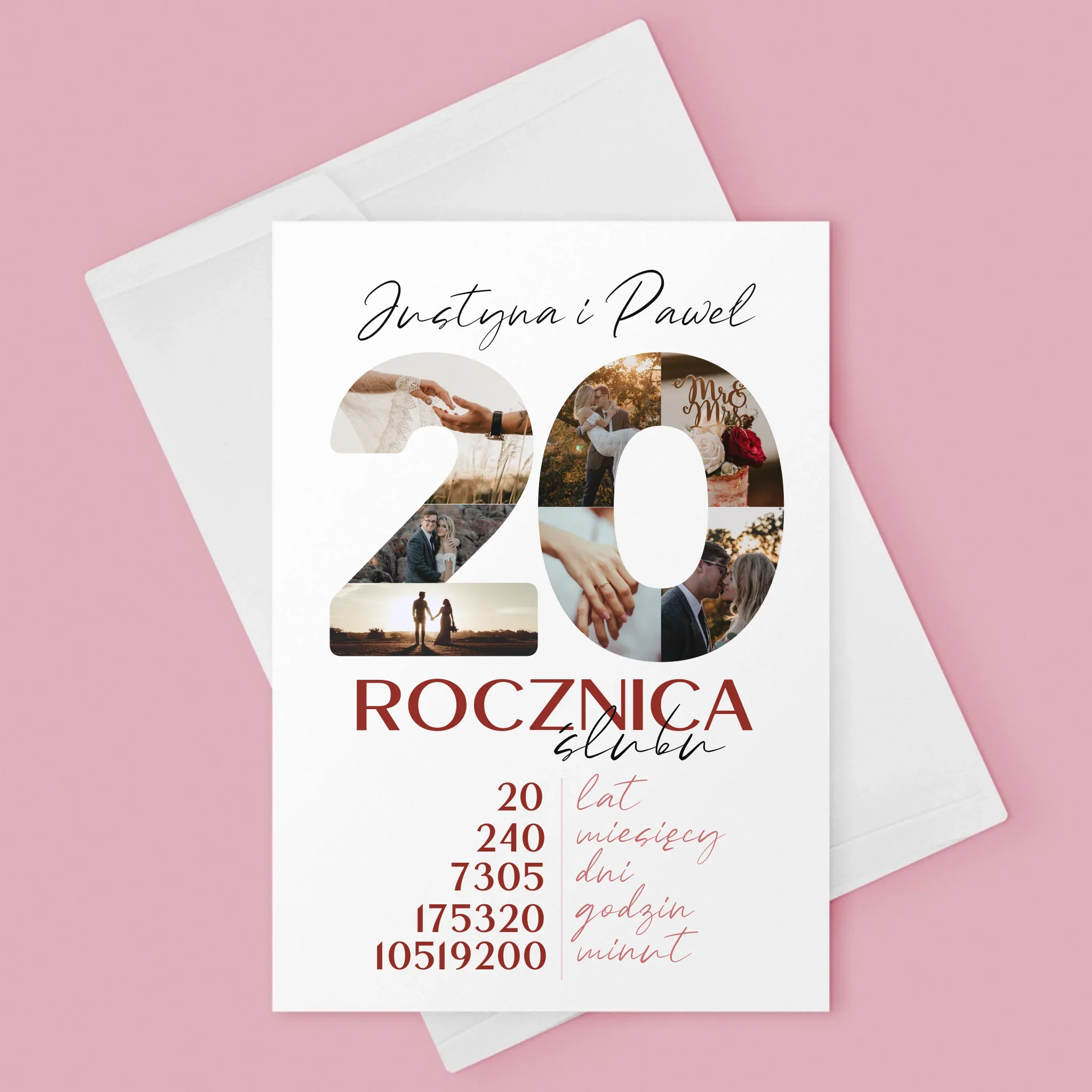 Słowo Ze Zdjęć: 20 Rocznica Ślubu - Kartka Z Życzeniami - Image 3