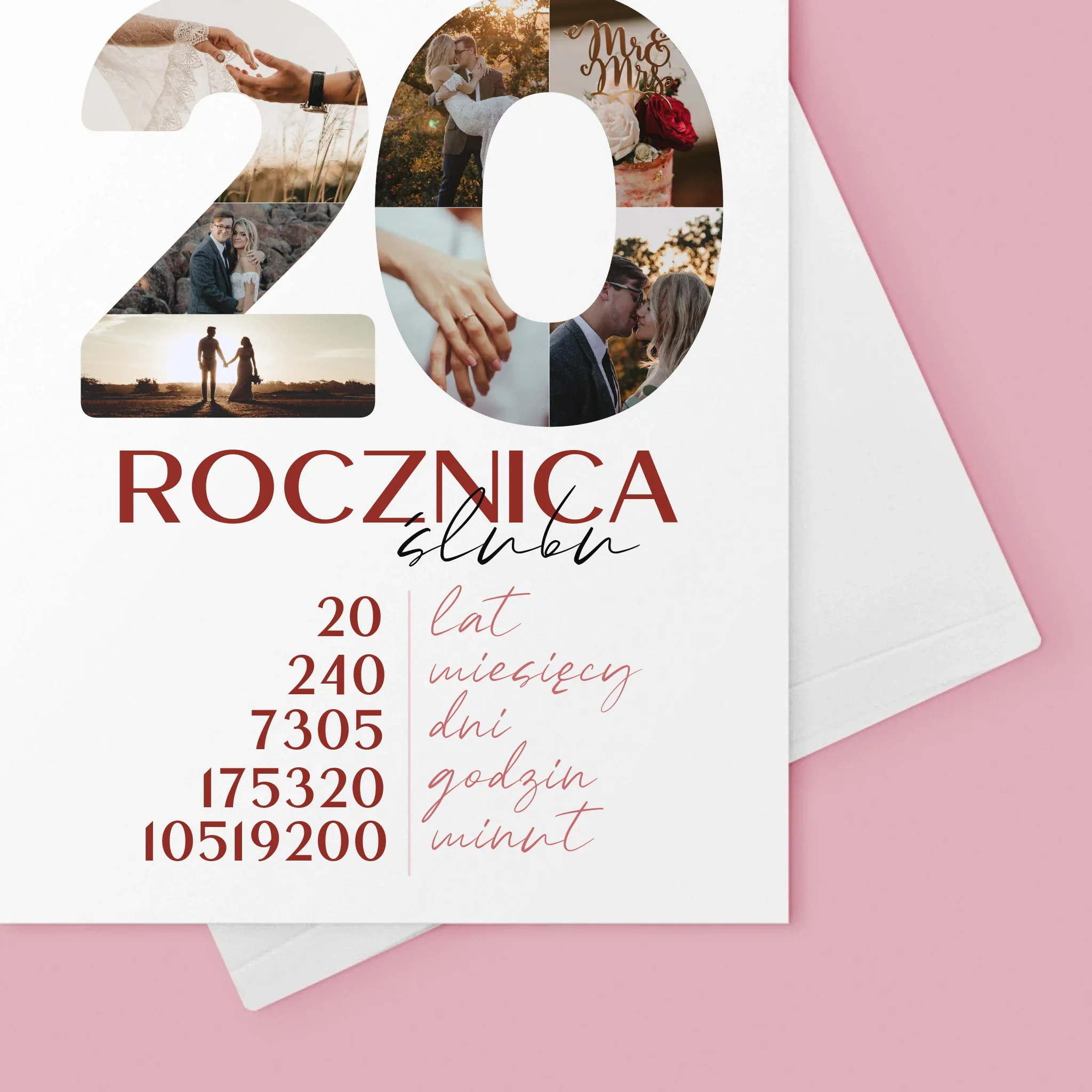 Słowo Ze Zdjęć: 20 Rocznica Ślubu - Kartka Z Życzeniami - Image 4