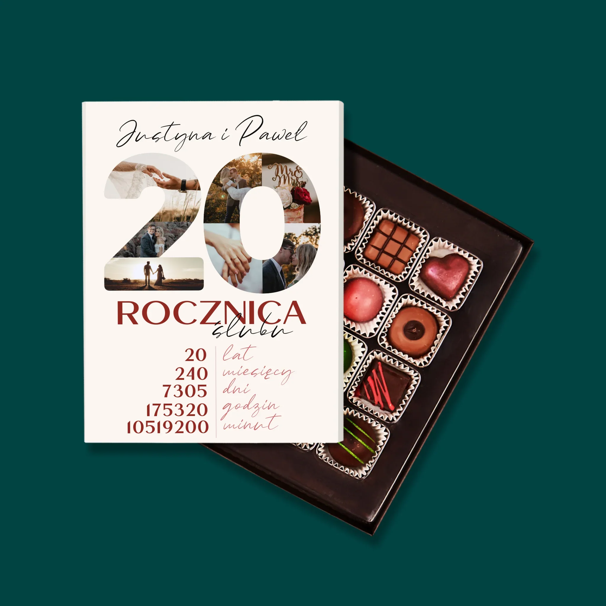 Słowo Ze Zdjęć: 20 Rocznica Ślubu - Personalizowane Praliny