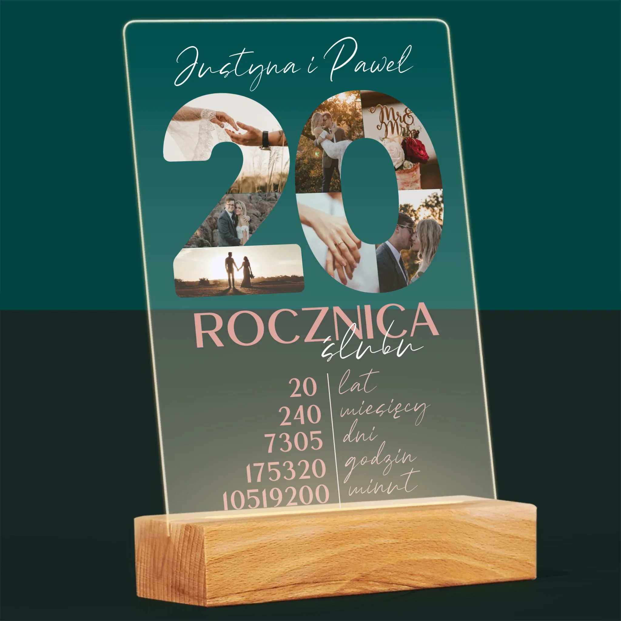 Słowo Ze Zdjęć: 20 Rocznica Ślubu - Wydruk Na Szkle Akrylowym - Image 8