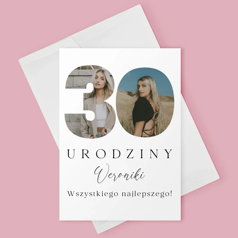 Słowo Ze Zdjęć: 30 Urodziny Podpis - Kartka z Życzeniami - Image 3