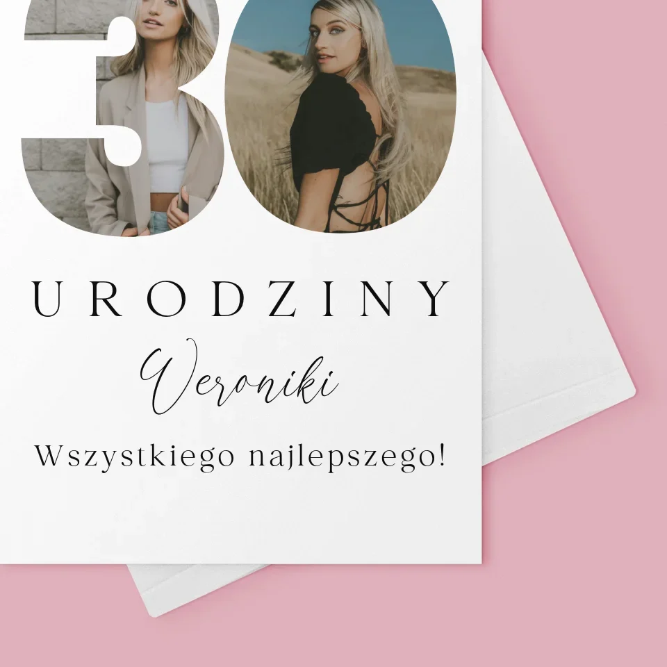 Słowo Ze Zdjęć: 30 Urodziny Podpis - Kartka z Życzeniami - Image 4