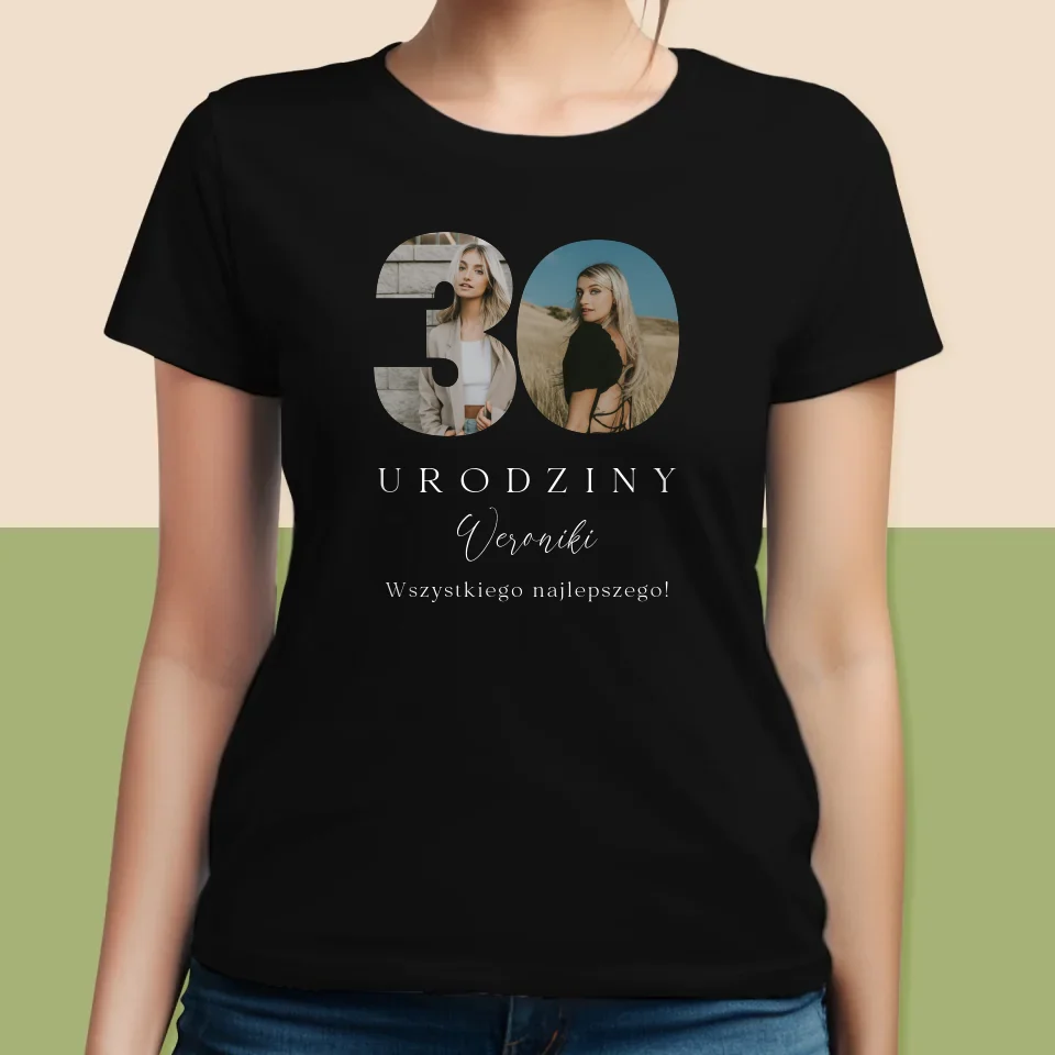 Słowo Ze Zdjęć: 30 Urodziny Podpis - Koszulka Damska z Nadrukiem - Image 5
