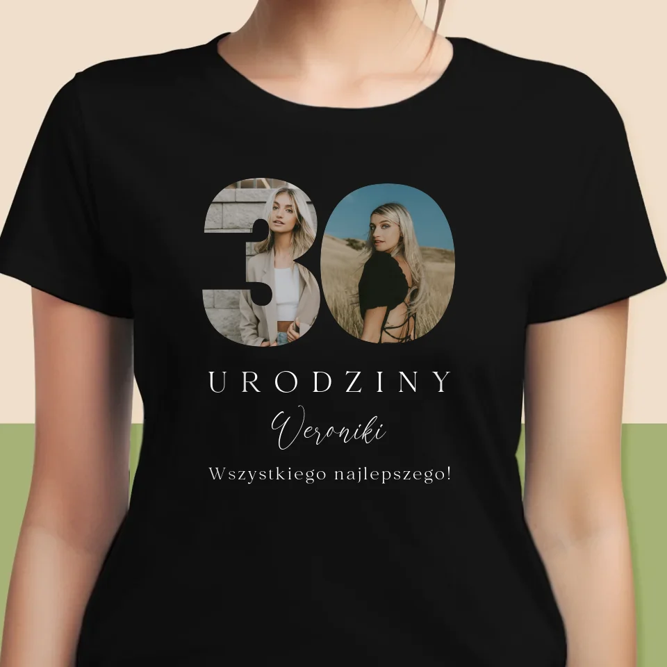 Słowo Ze Zdjęć: 30 Urodziny Podpis - Koszulka Damska z Nadrukiem - Image 6