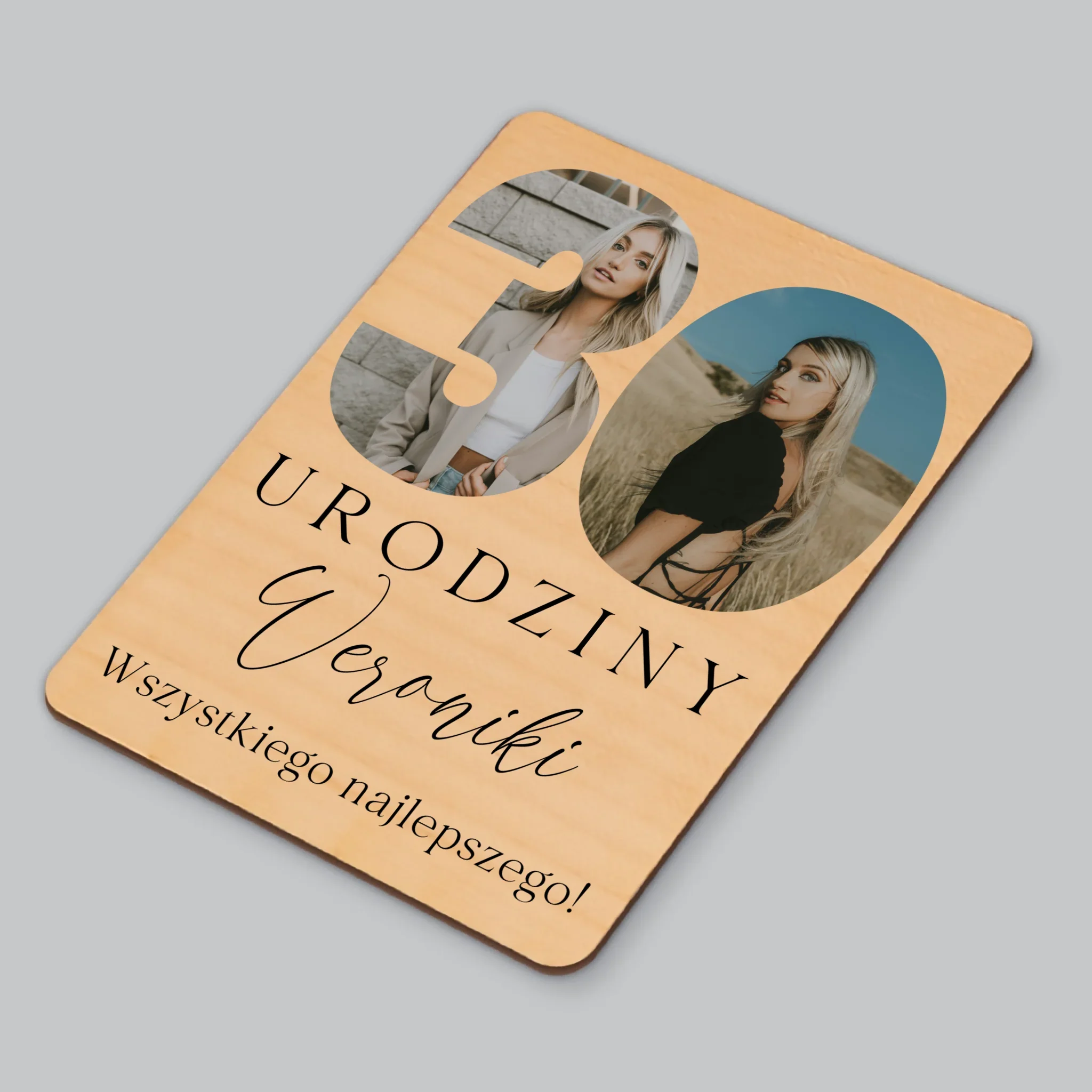 Słowo Ze Zdjęć: 30 Urodziny Podpis - Magnes Drewniany - Image 3