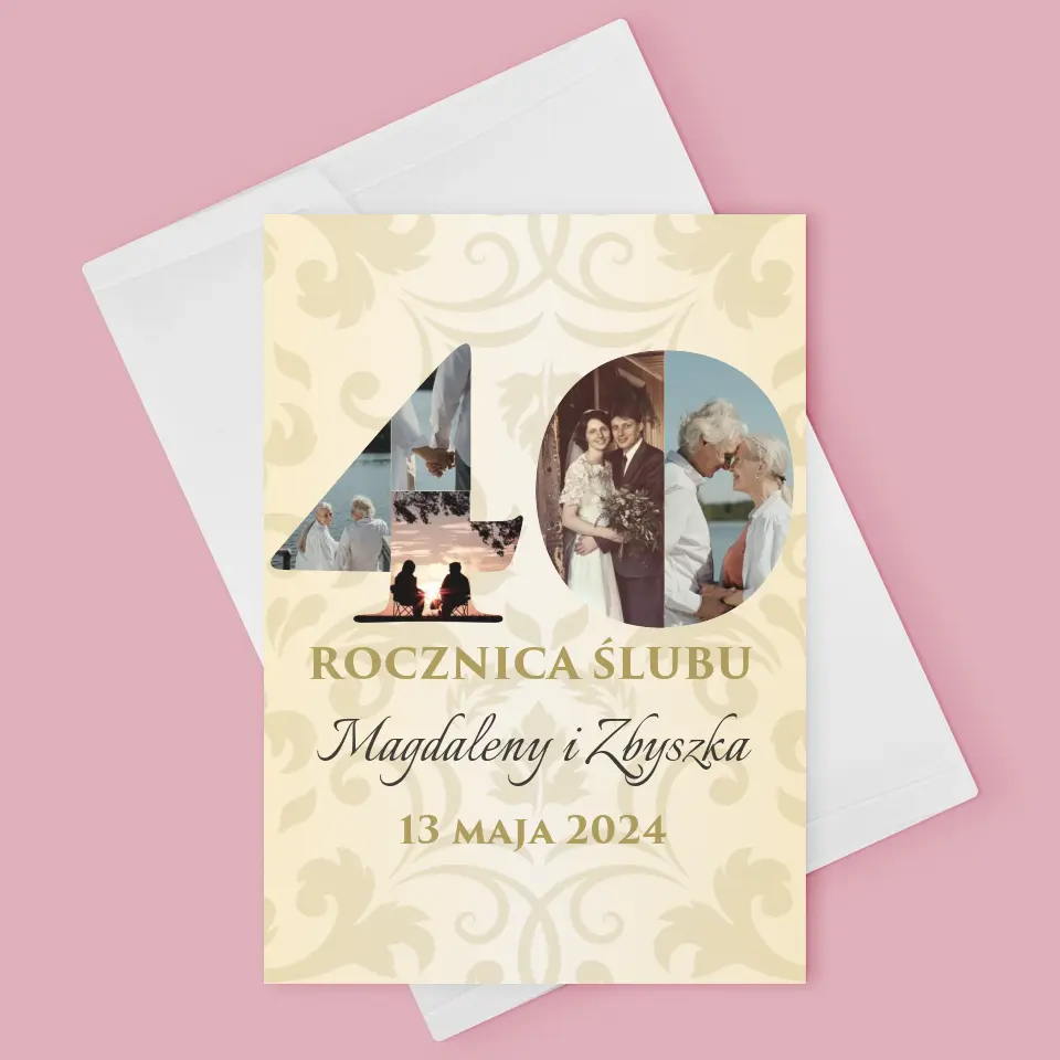 Słowo Ze Zdjęć: 40 Rocznica Ślubu - Kartka Z Życzeniami - Image 3