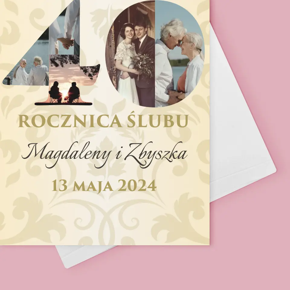 Słowo Ze Zdjęć: 40 Rocznica Ślubu - Kartka Z Życzeniami - Image 4
