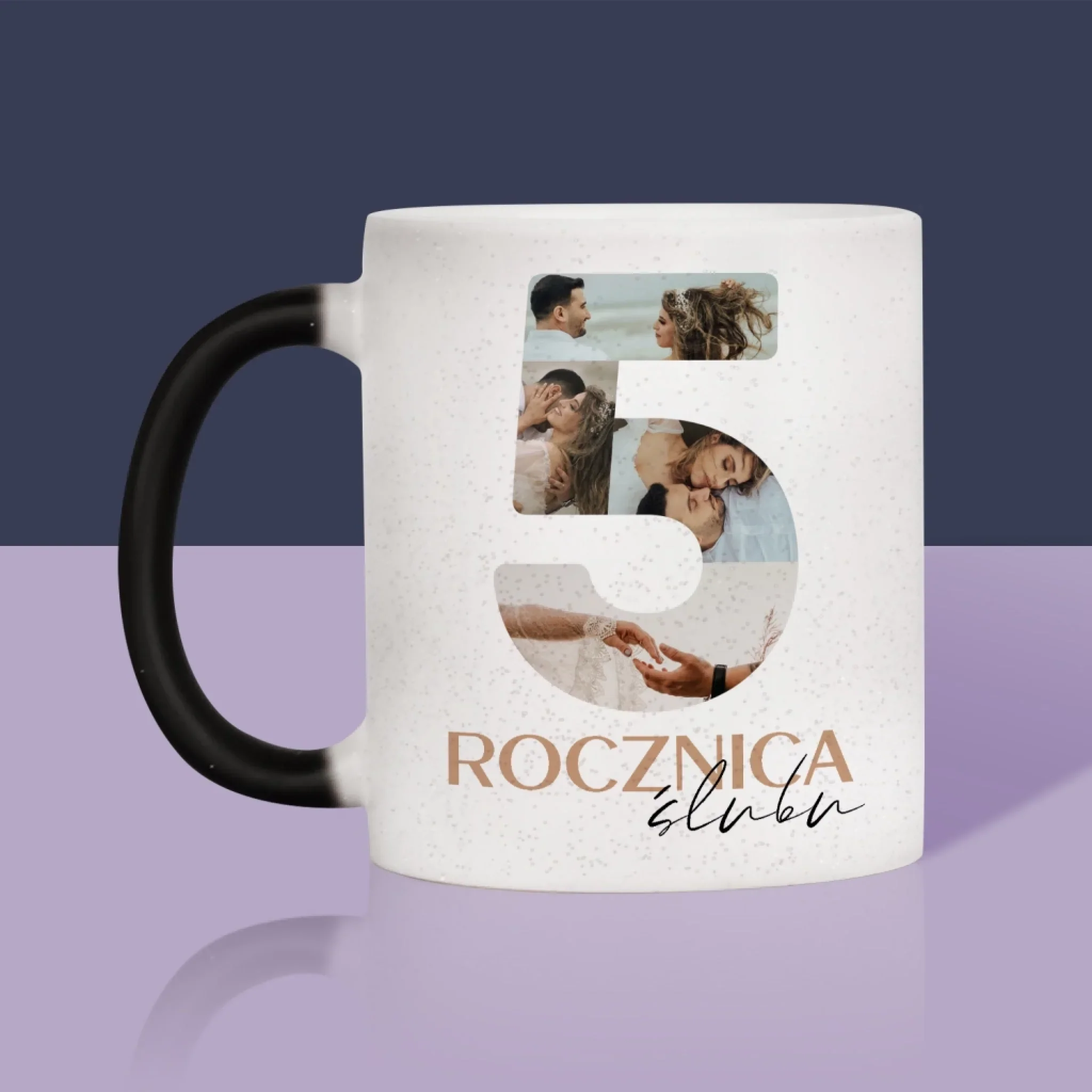 Słowo Ze Zdjęć: 5 Rocznica Ślubu Liczby - Kubek z Nadrukiem - Image 12