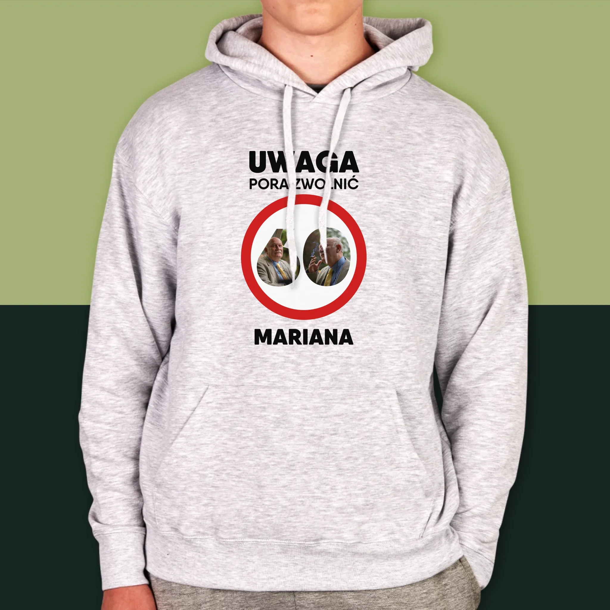 Słowo Ze Zdjęć: 60 Pora Zwolnić - Bluza Męska z Kapturem - Image 8