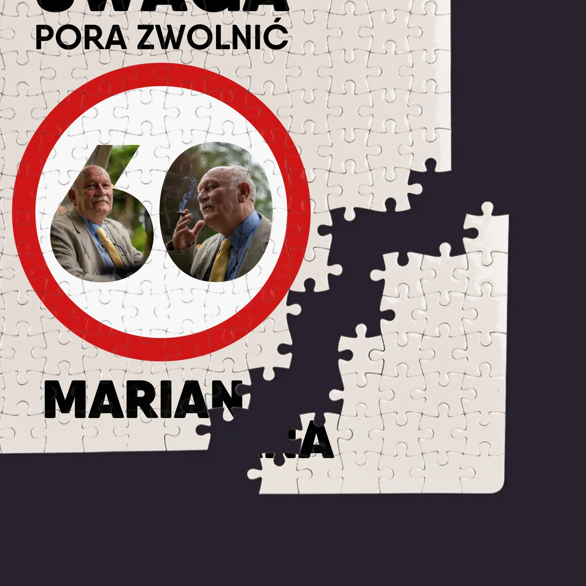 Słowo Ze Zdjęć: 60 Pora Zwolnić - Personalizowane Puzzle - Image 2