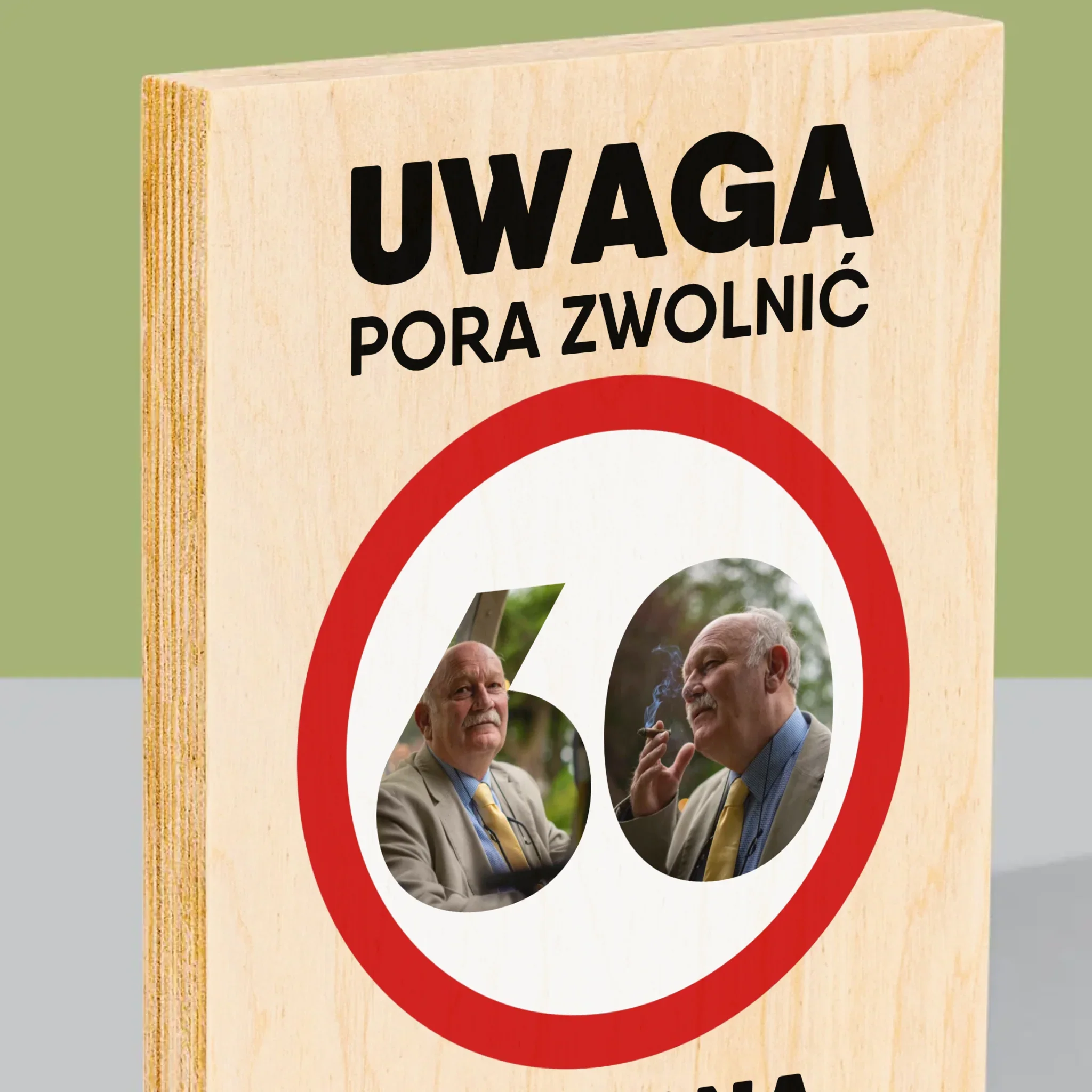 Słowo Ze Zdjęć: 60 Pora Zwolnić - Wydruk Na Drewnie - Image 2