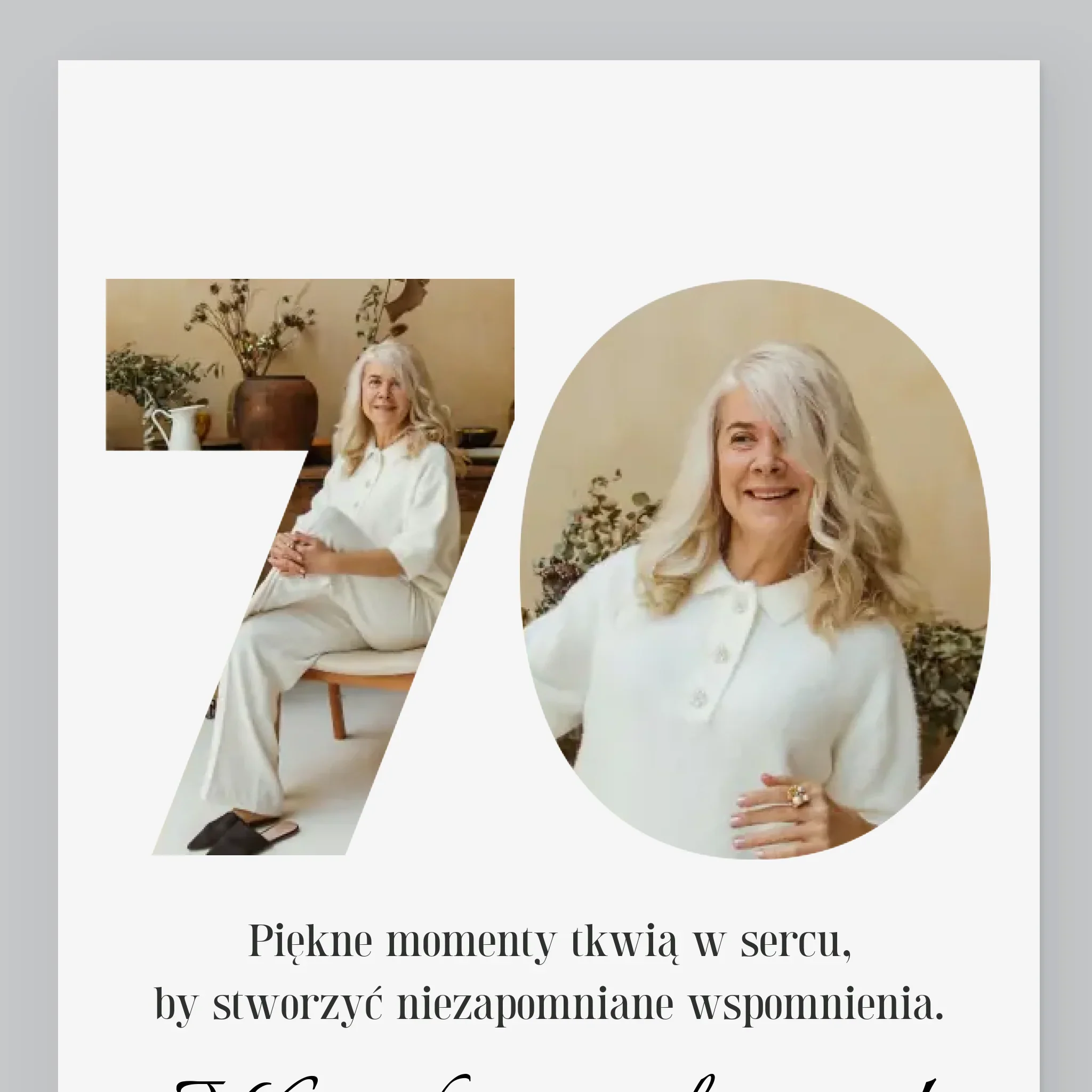 Słowo Ze Zdjęć: 70 Urodziny - Wydruk Obramowany - Image 2