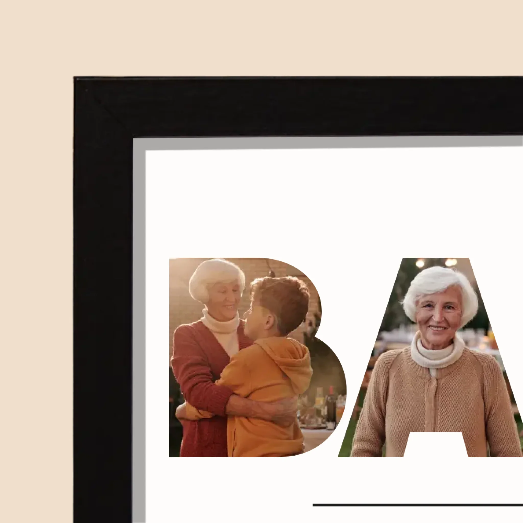 Słowo Ze Zdjęć: Babcia - Wydruk Obramowany 20x40 - Image 3