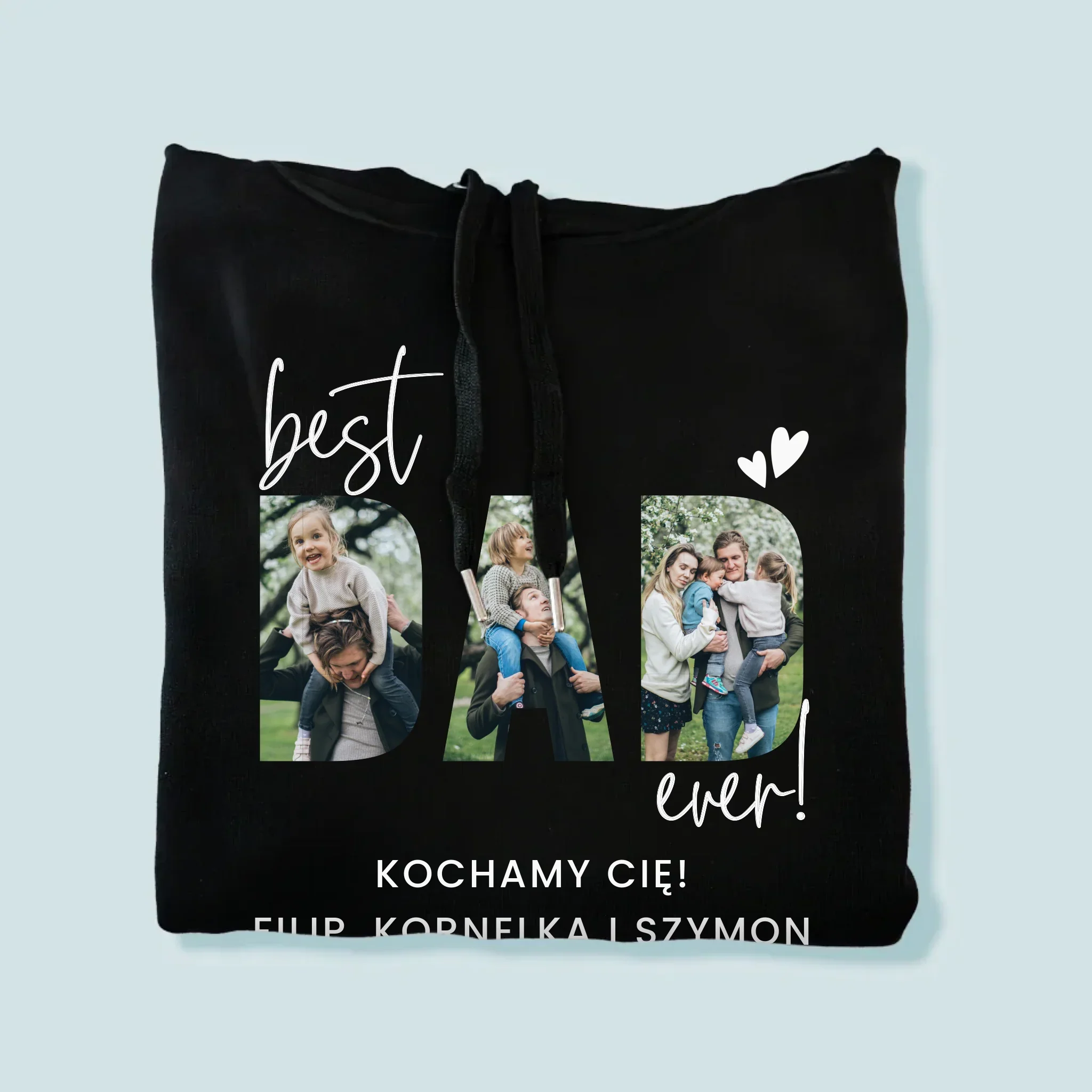 Słowo Ze Zdjęć: Best Dad Ever Z Podpisem - Bluza Męska Z Kapturem - Image 4
