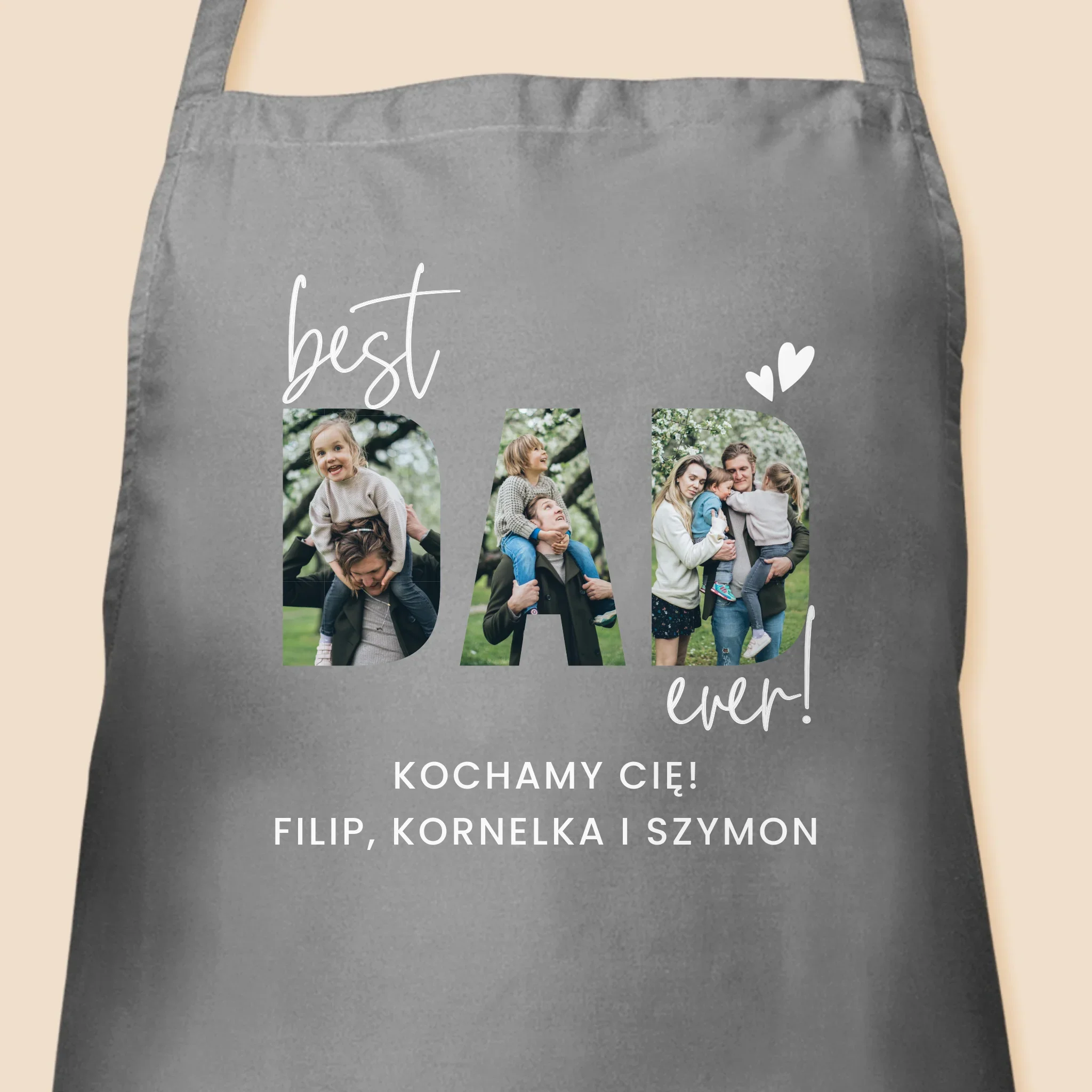 Słowo Ze Zdjęć: Best Dad Ever Z Podpisem - Fartuch z Nadrukiem - Image 3