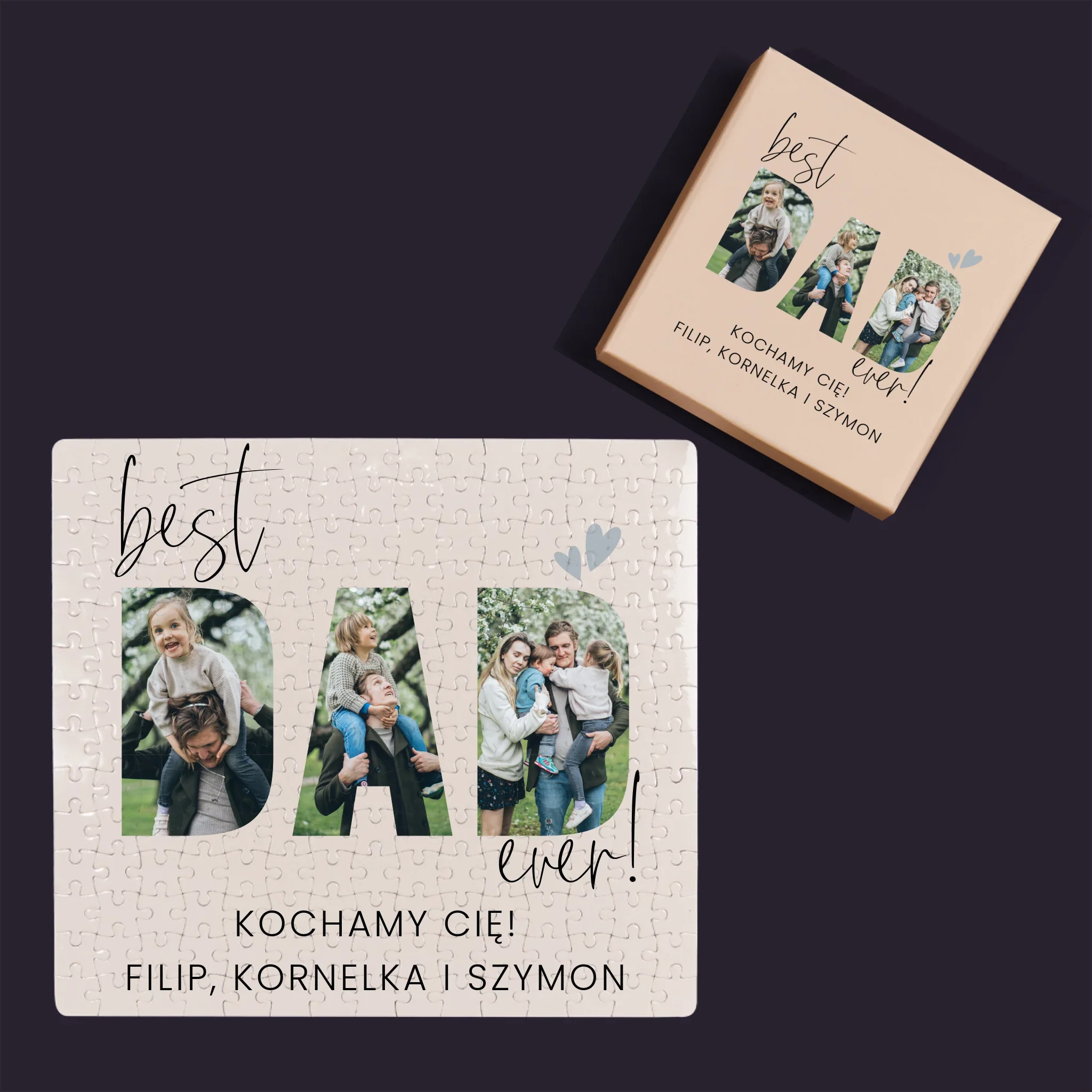 Słowo Ze Zdjęć: Best Dad Ever Z Podpisem - Personalizowane Puzzle - Image 4