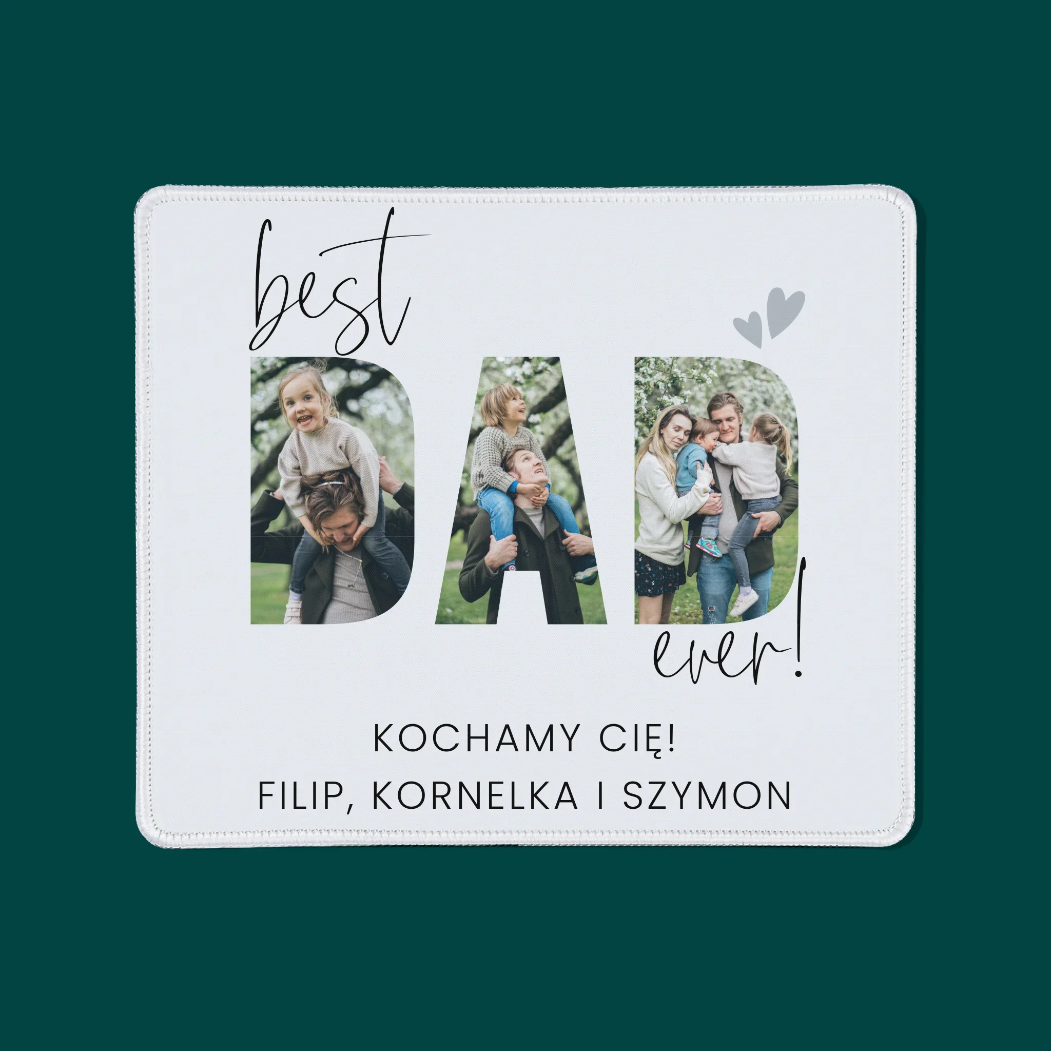 Słowo Ze Zdjęć: Best Dad Ever Z Podpisem - Podkładka Pod Myszkę - Image 3