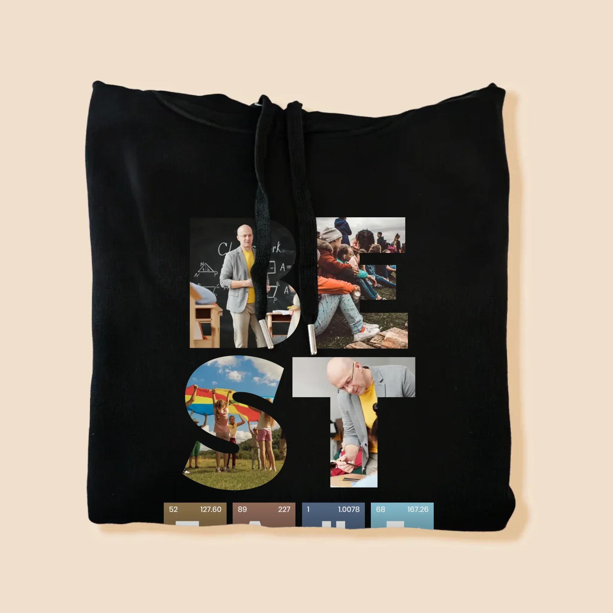 Słowo Ze Zdjęć: Best Teacher Pierwiastki - Bluza Męska z Kapturem - Image 8
