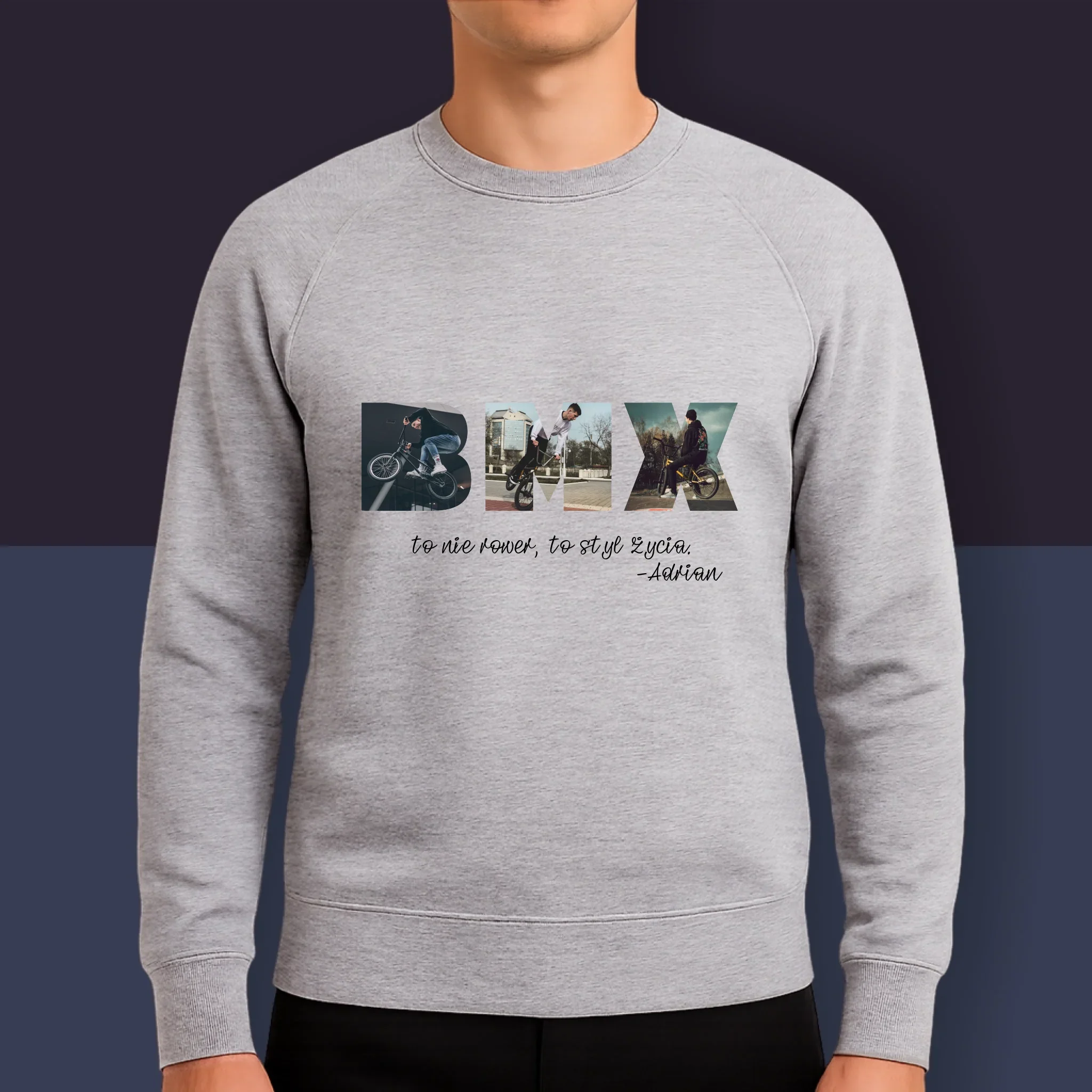 Słowo Ze Zdjęć: Bmx - Bluza Męska z Kapturem - Image 9