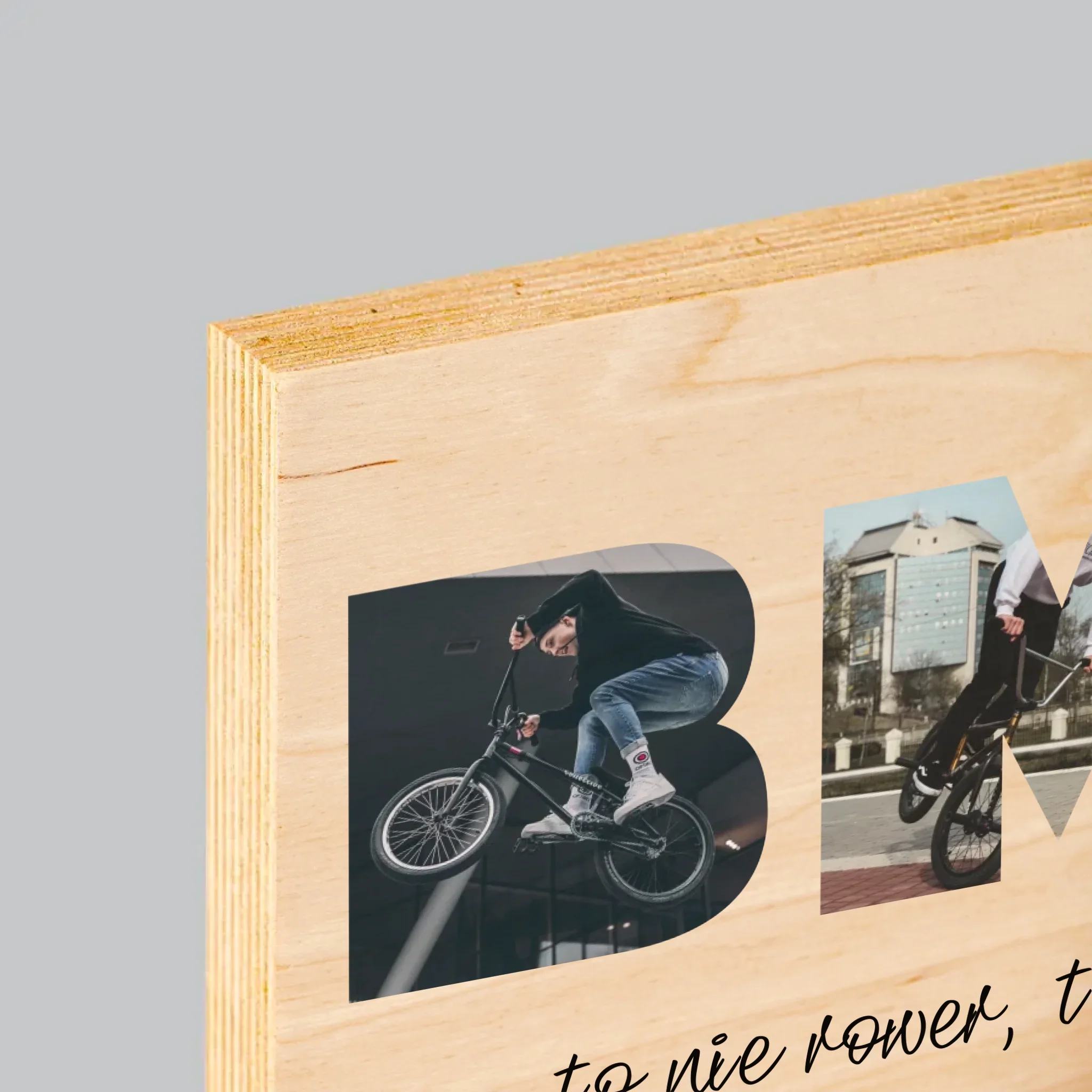 Słowo Ze Zdjęć: Bmx - Wydruk Na Drewnie - Image 4